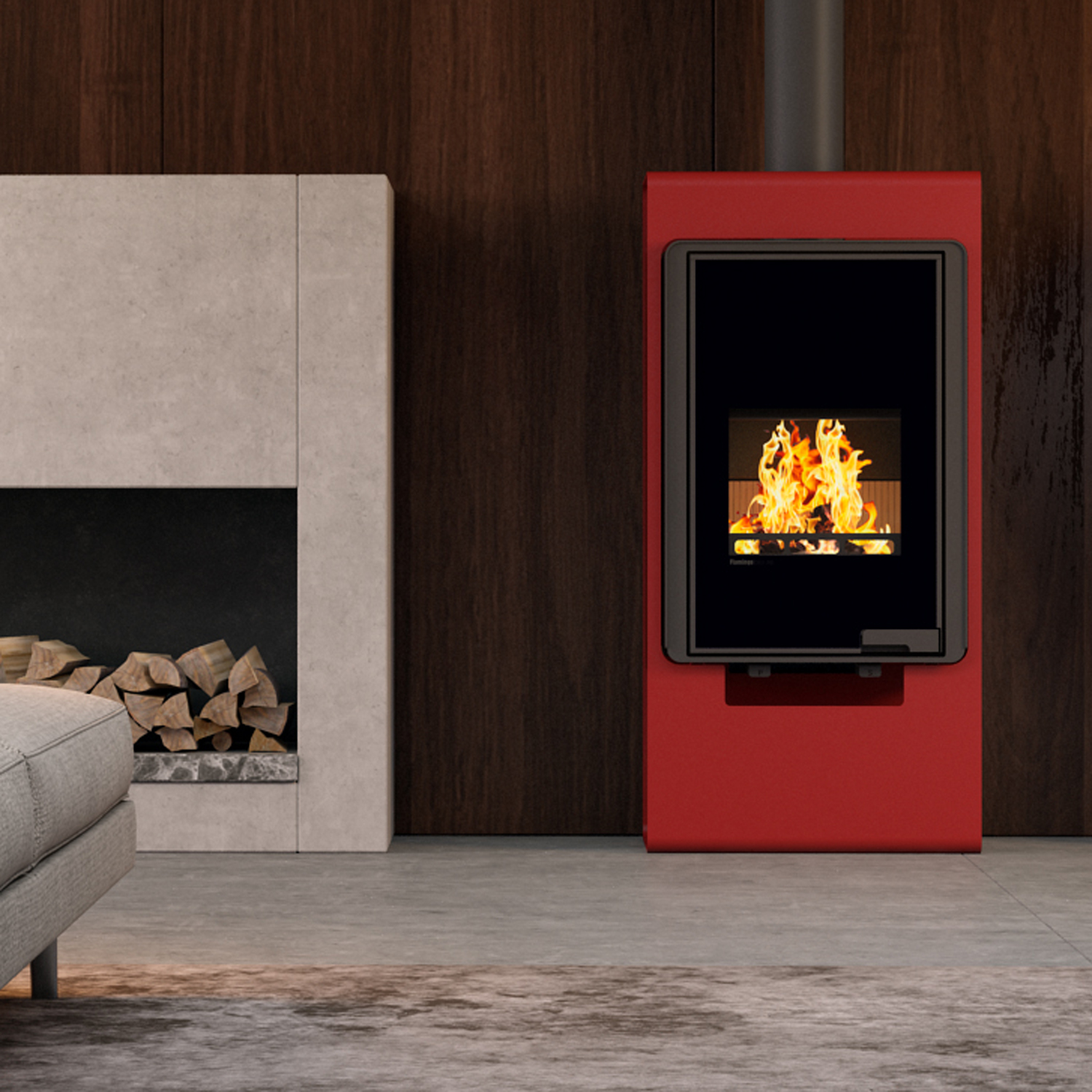 HS Flamingo Deluxe Singa Poêle à bois Rouge