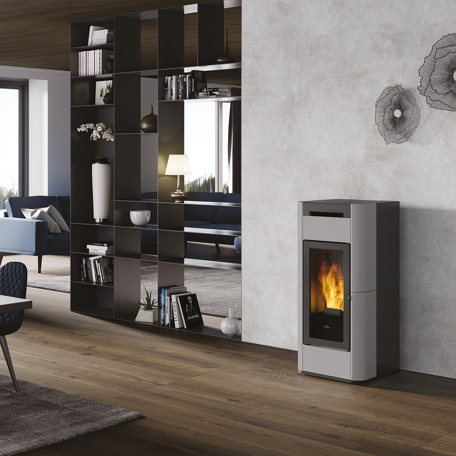 Edilkamin Tera H 25 Evo poêle à granulés hydro céramique gris clair