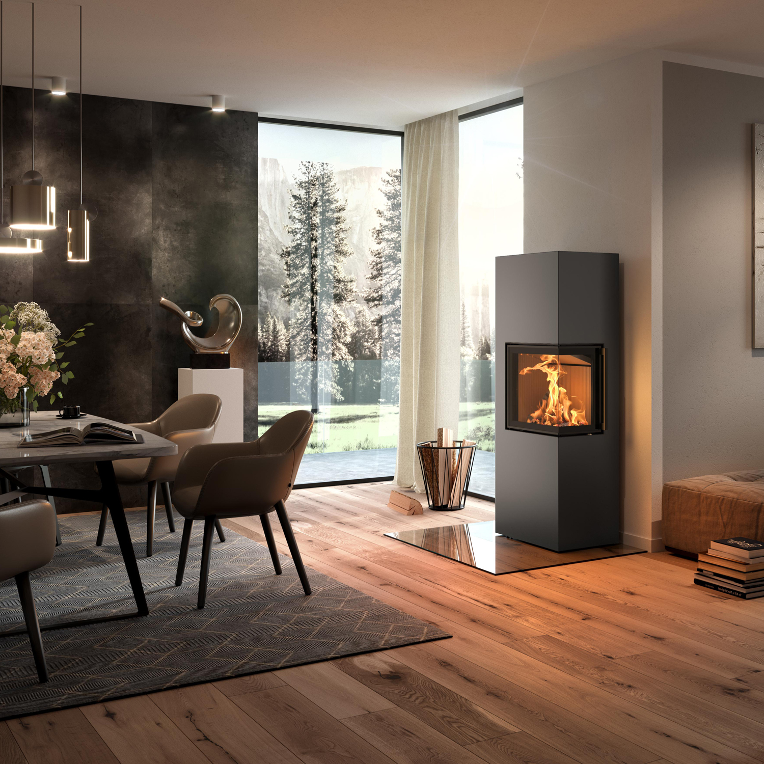 Spartherm Lungo 2R Poêle à bois Titane