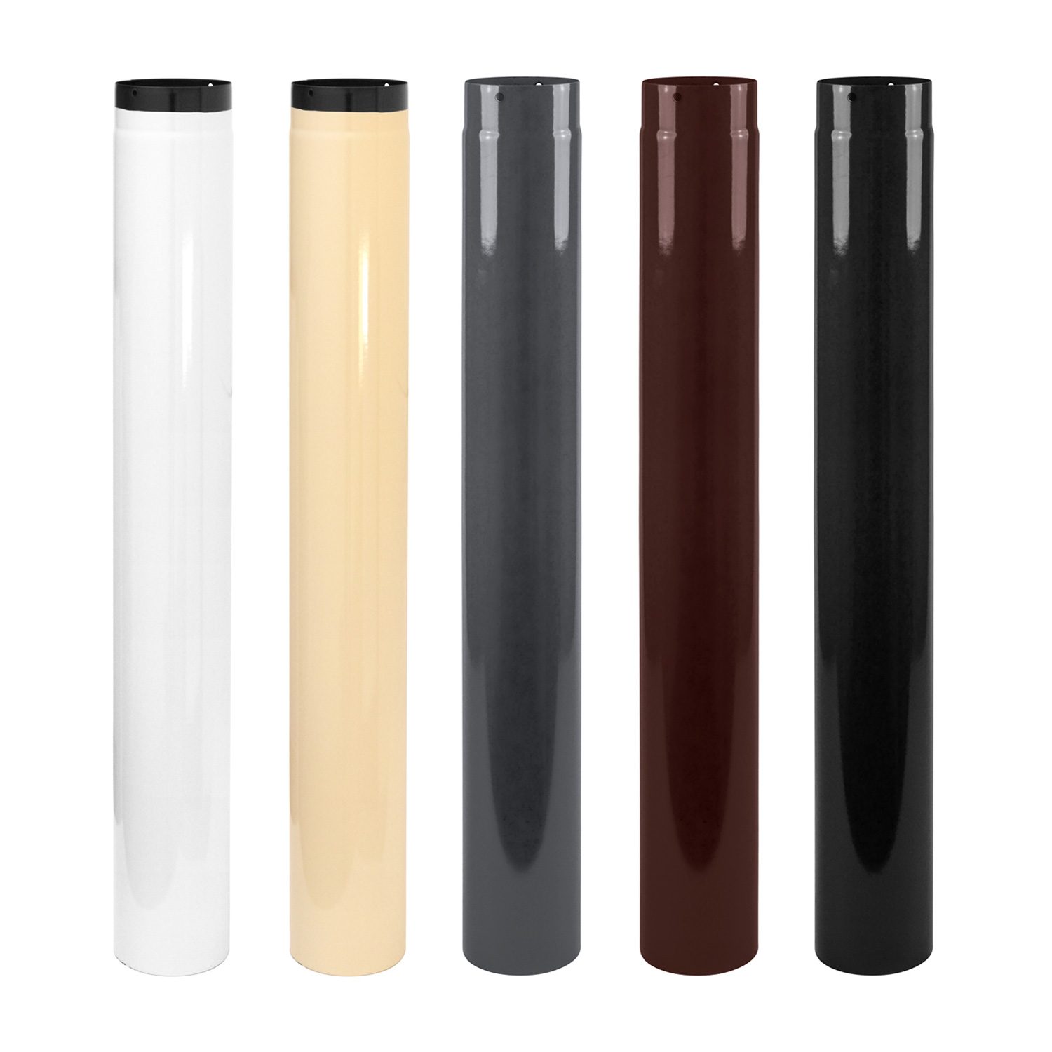 Tuyau de fumée / Tuyau de poêle émaillé 150 mm - 1000 mm noir Tuyau de fumée / Tuyau de poêle émaillé 150 mm - 1000 mm noir