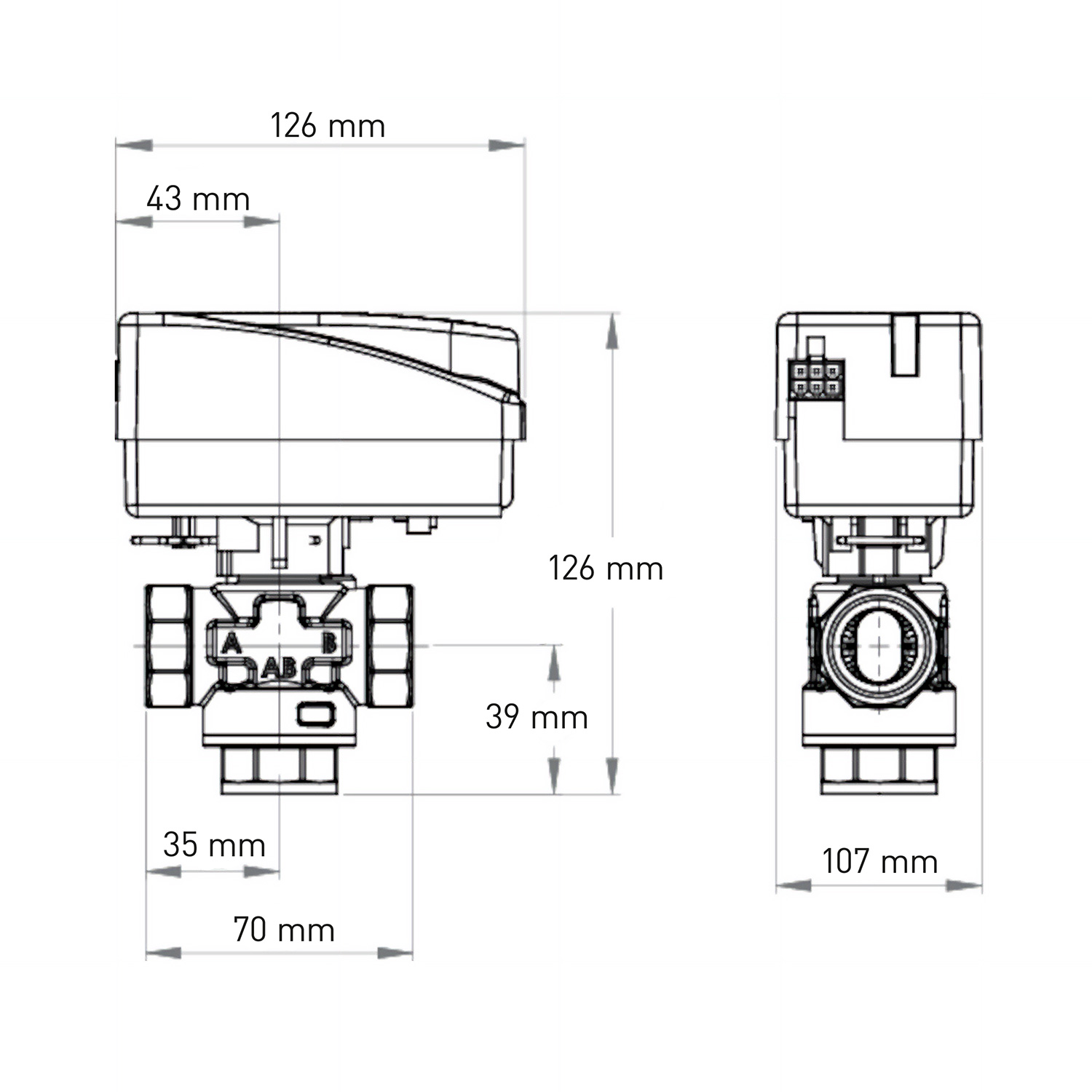 Ensemble de vanne de zone à 3 voies LK Armatur 525 MultiZone, 3W, Rp 3/4 pouce, incl. moteur