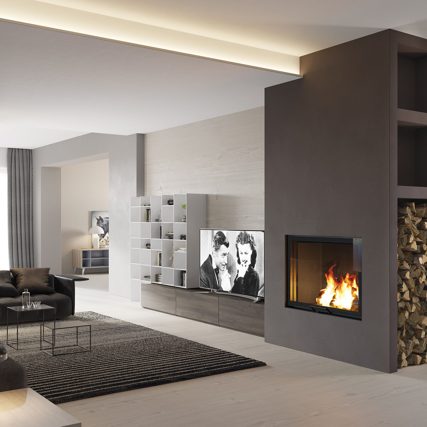 Edilkamin Blokk 70 V insert de cheminée foyer noir