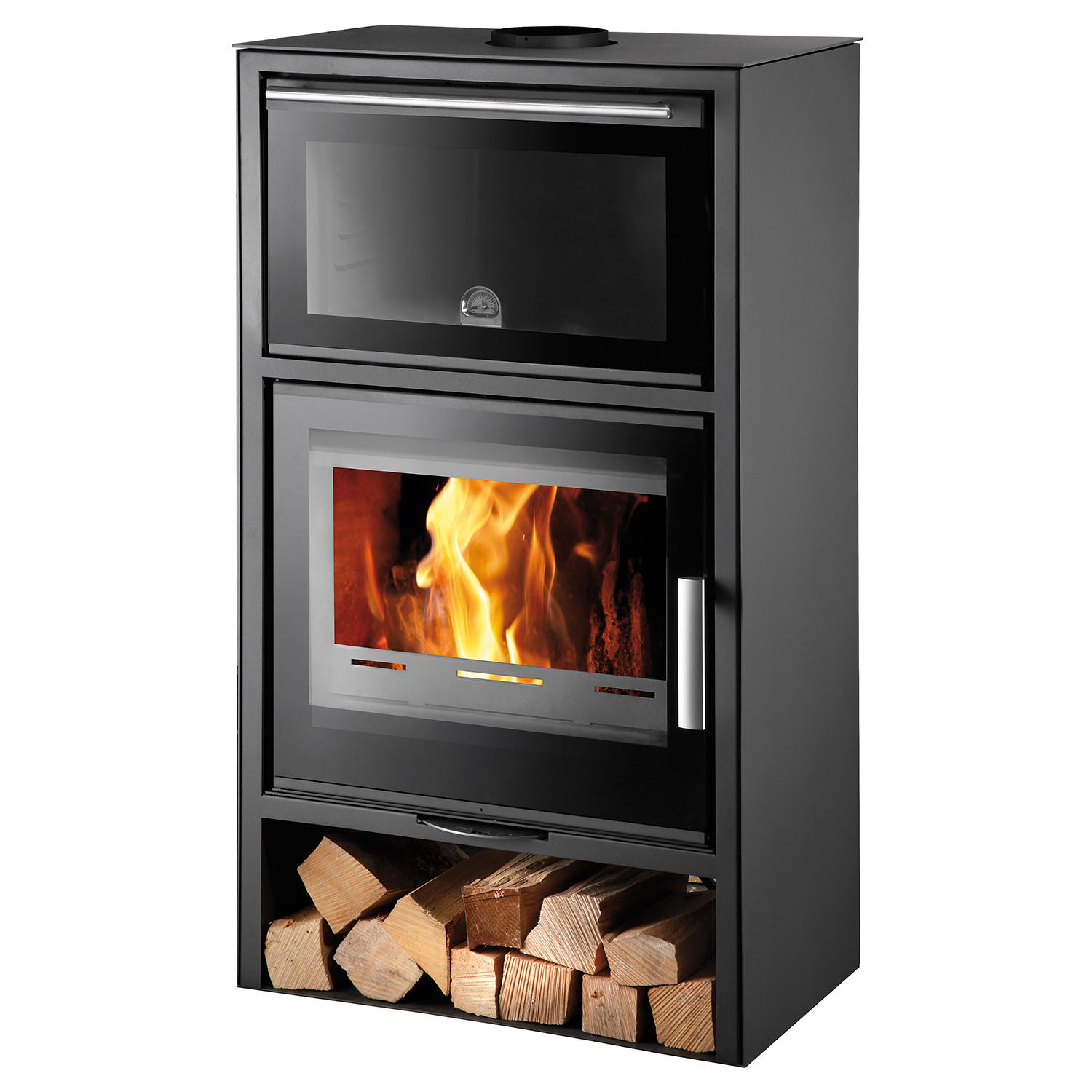 Haas+Sohn London-II easy Back Poêle à bois anthracite perle / acier