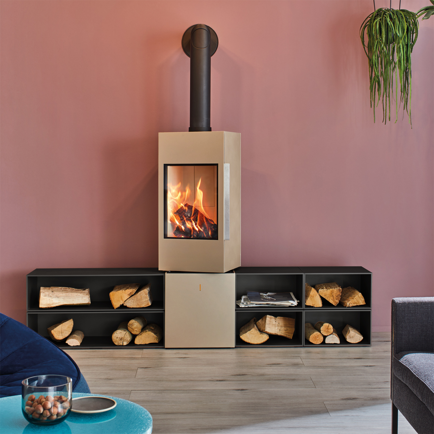 Spartherm SEO S Poêle à bois Perle + 1 m³ de bois de chauffage gratuit