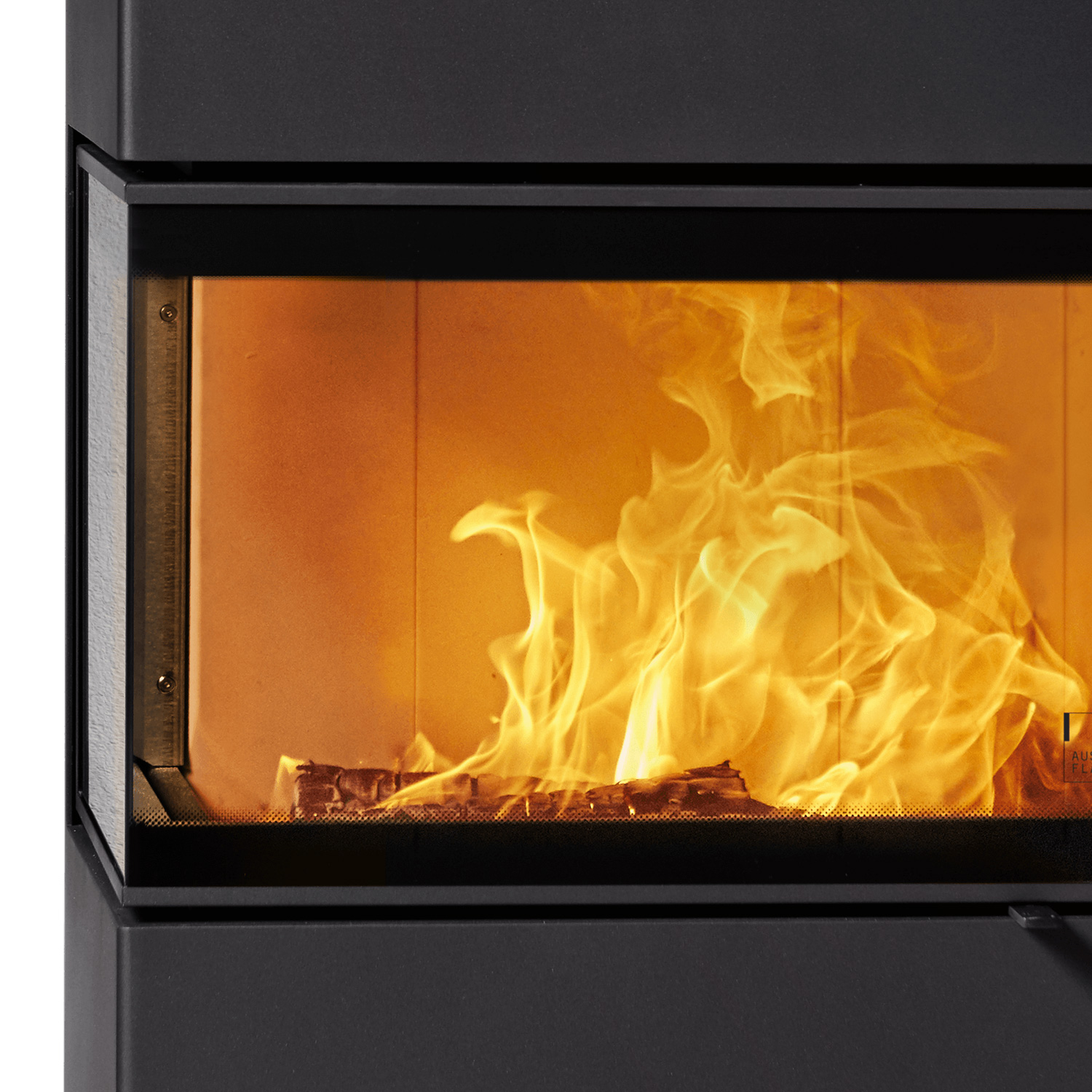 Austroflamm Dexter 2.0 Poêle à bois en acier gris fonte, charnière de porte à gauche