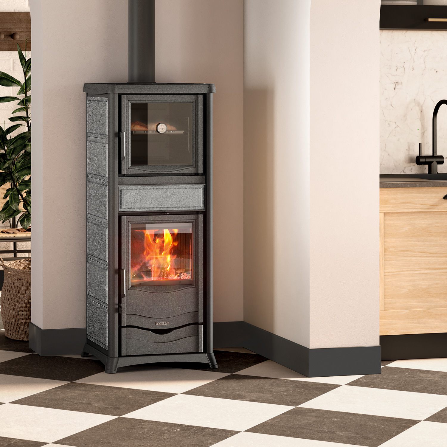 La Nordica Rossella Plus Forno 5.0 Poêle à bois en pierre ollaire La Nordica Rossella Plus Forno 5.0 Poêle à bois en pierre ollaire