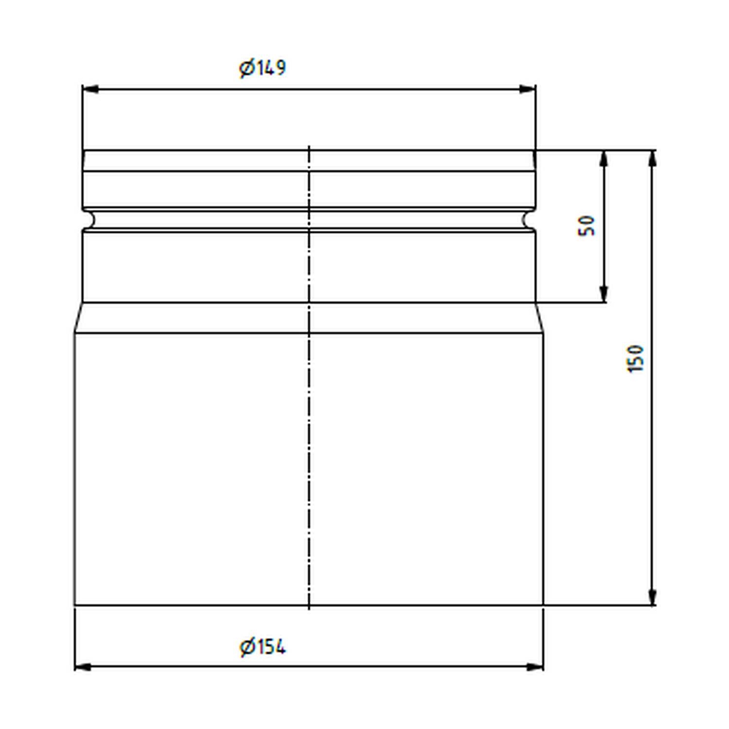 Raik tuyau LS diamètre 150x150x2,00mm rétreintnoir