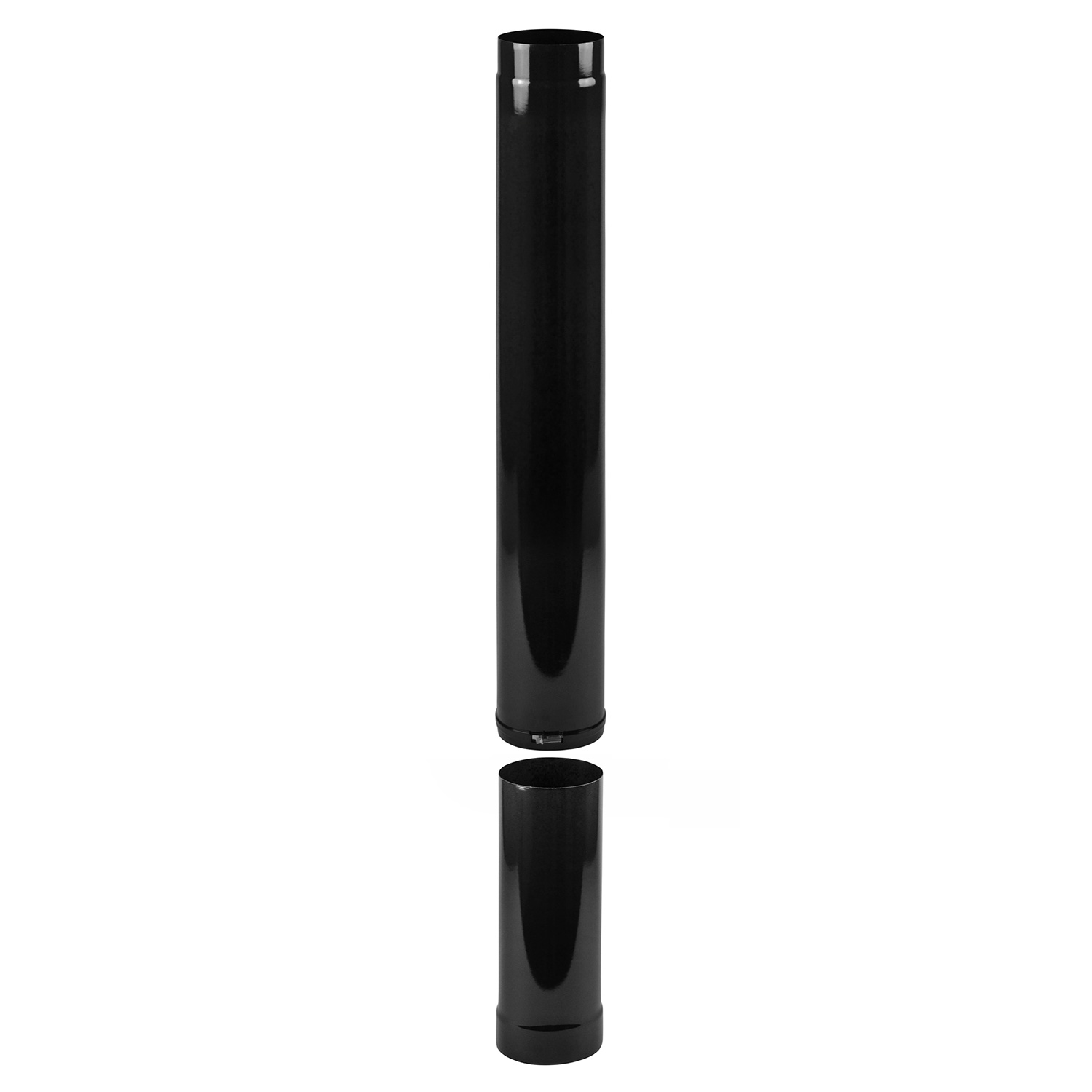 Tube de raccordement / Tuyau de poêle émaillé 150 mm - Longueur 1000 mm Tube télescopique Noir