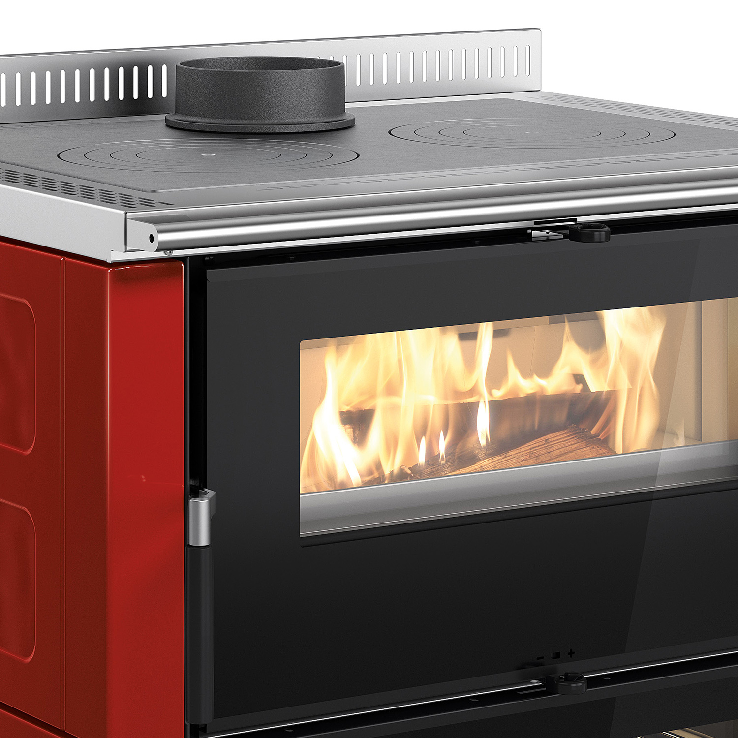 La cuisinière à bois La Nordica Verona XXL Majolika Bordeaux