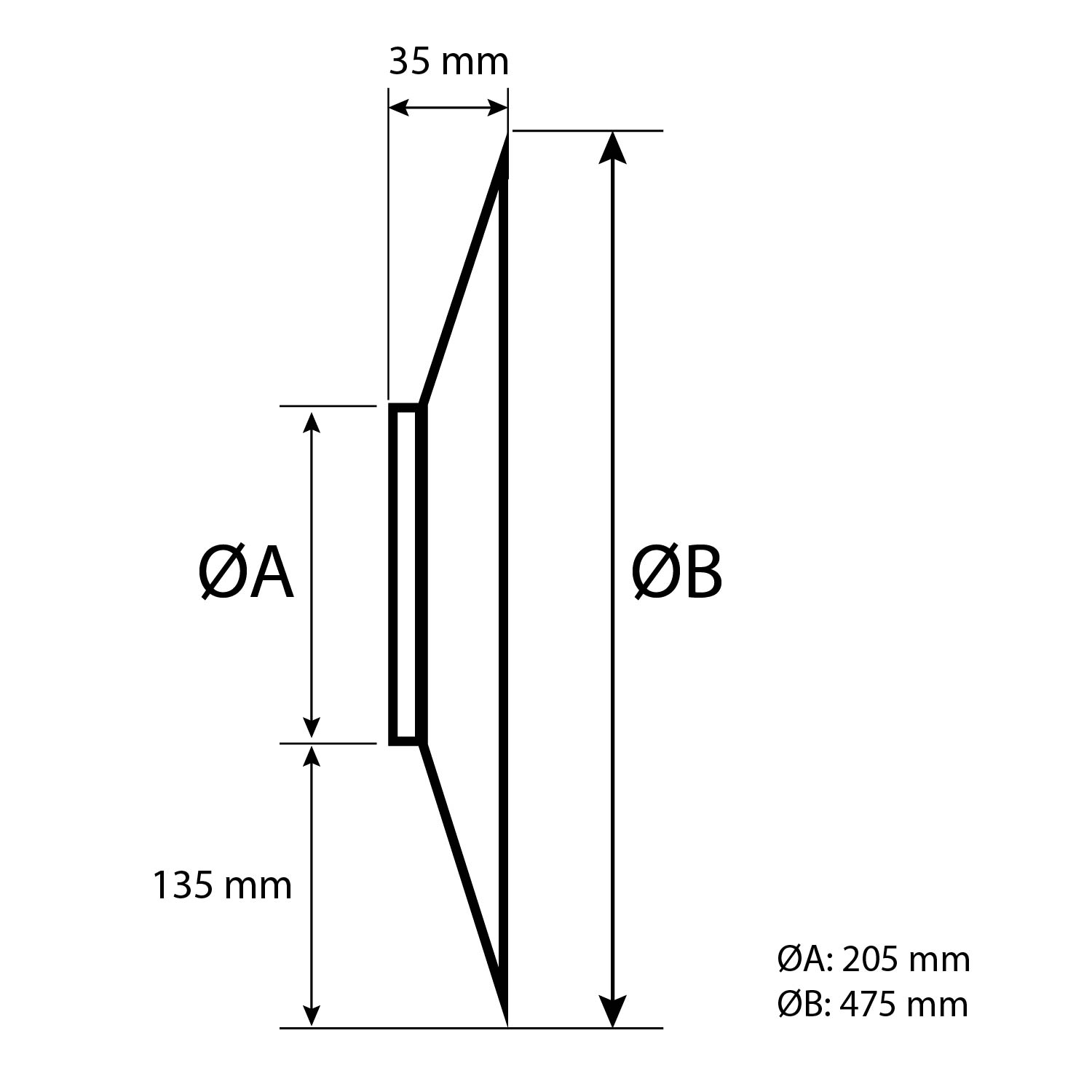 Schiedel rosace de raccordement 135 mm Ø150 mm brillant