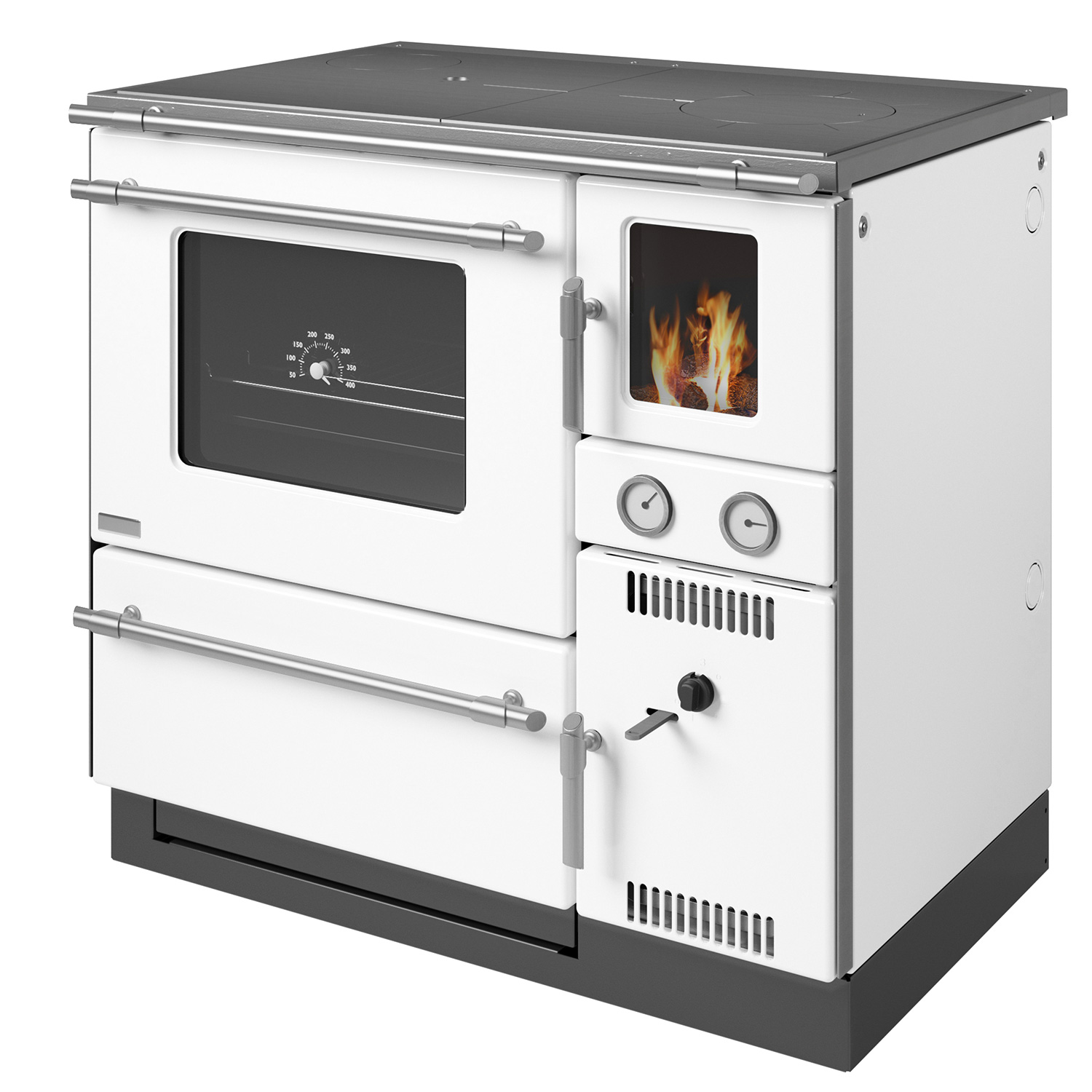 Wamsler K 148 poêle de cuisine à eau Blanc/Mat, conduit de fumée à gauche
