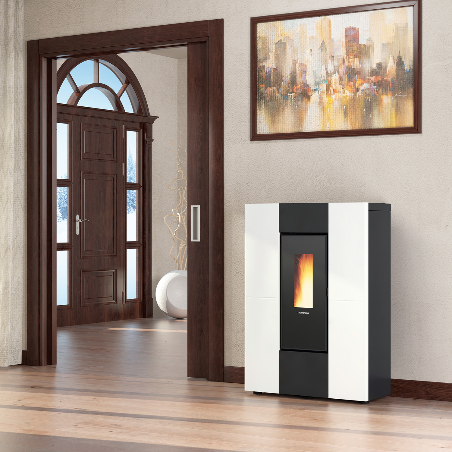 Extraflame Marilena Plus 5.0.16 poêle à granulés acier blanc