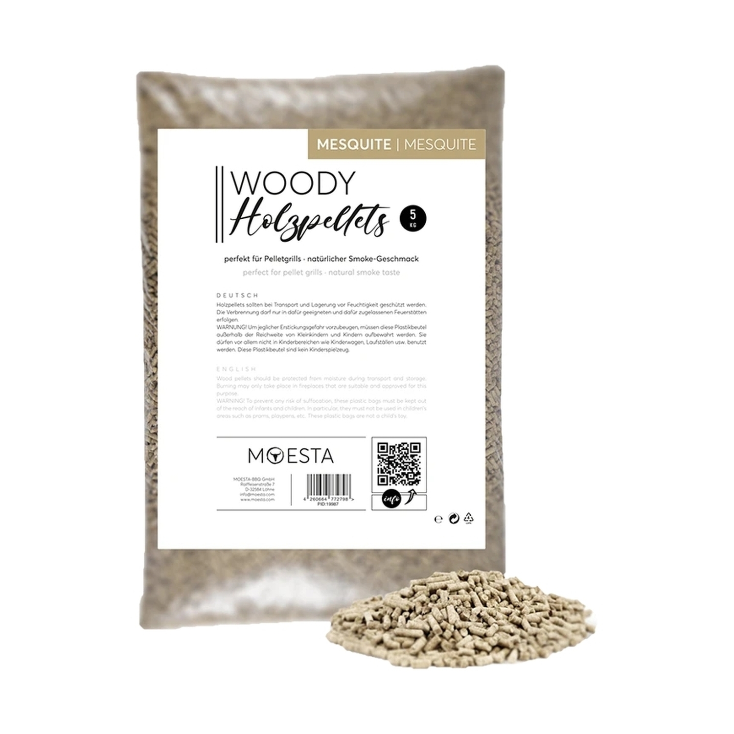 Moesta granulés de bois mesquite 5kg Moesta granulés de bois mesquite 5kg