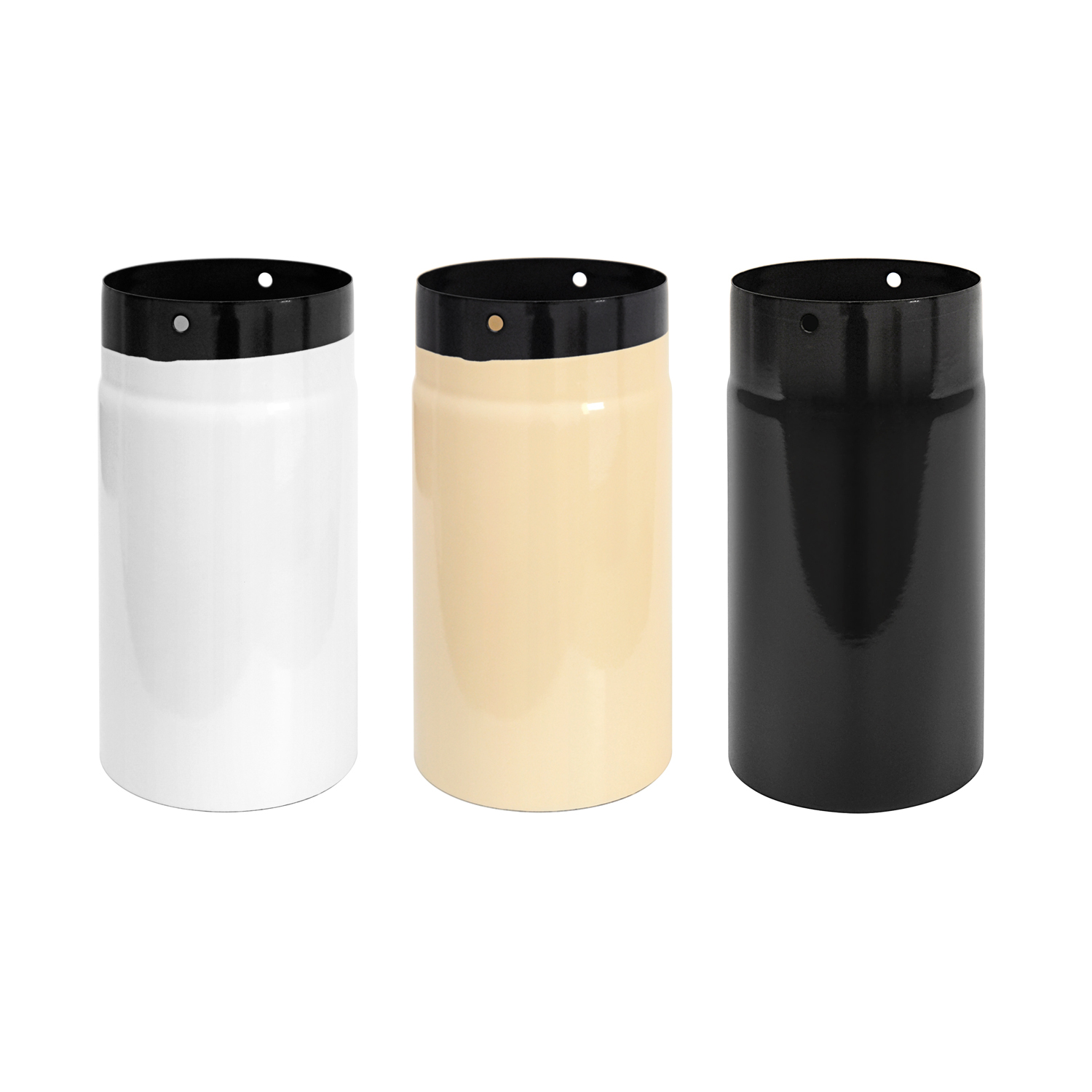 Tuyau de poêle / conduit de fumée émaillé 120mm - 250mm noir