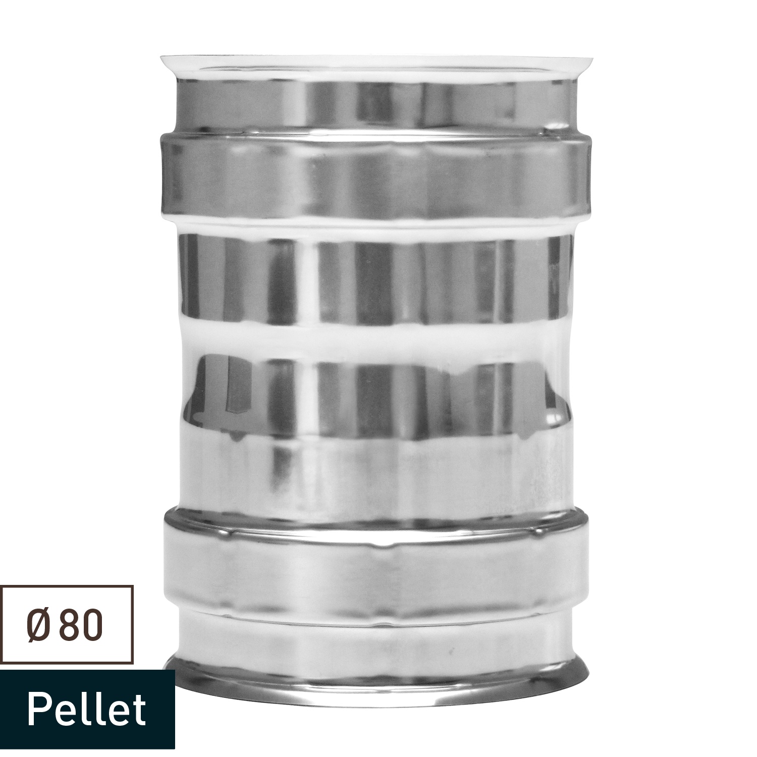 Raccord de conduit de poêle / Tuyau de poêle 80mm - Raccord de poêle INOX