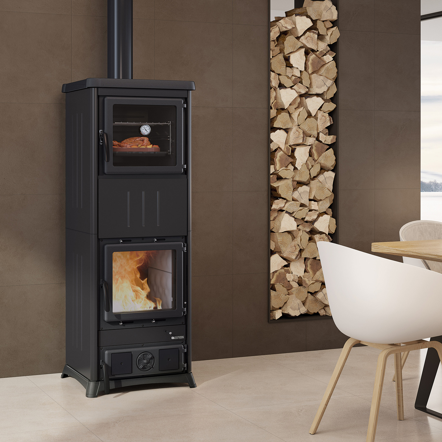 La Nordica Prestige Line Nova Forno Poêle à bois Acier Noir-Anthracite