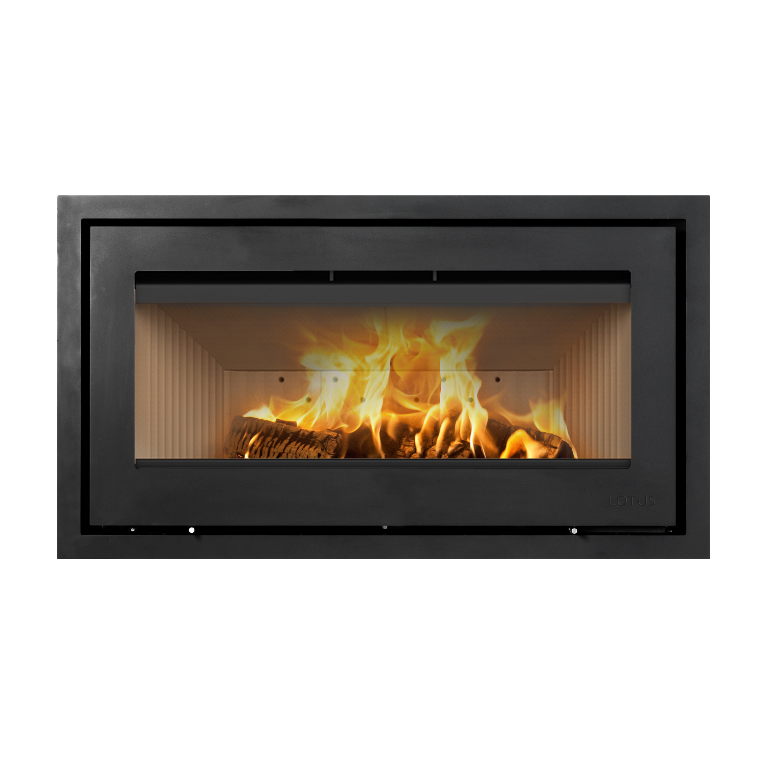 Lotus H470 W insert de cheminée à bois noir / charnières à gauche