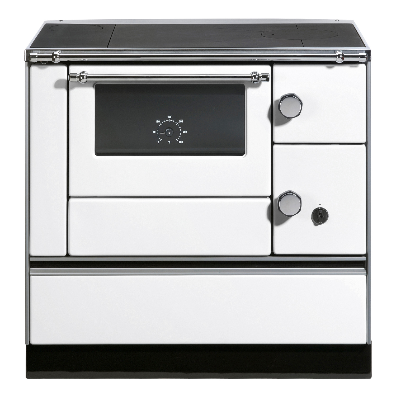 Westminster K76-90 cuisinière à bois acier blanc, gauche