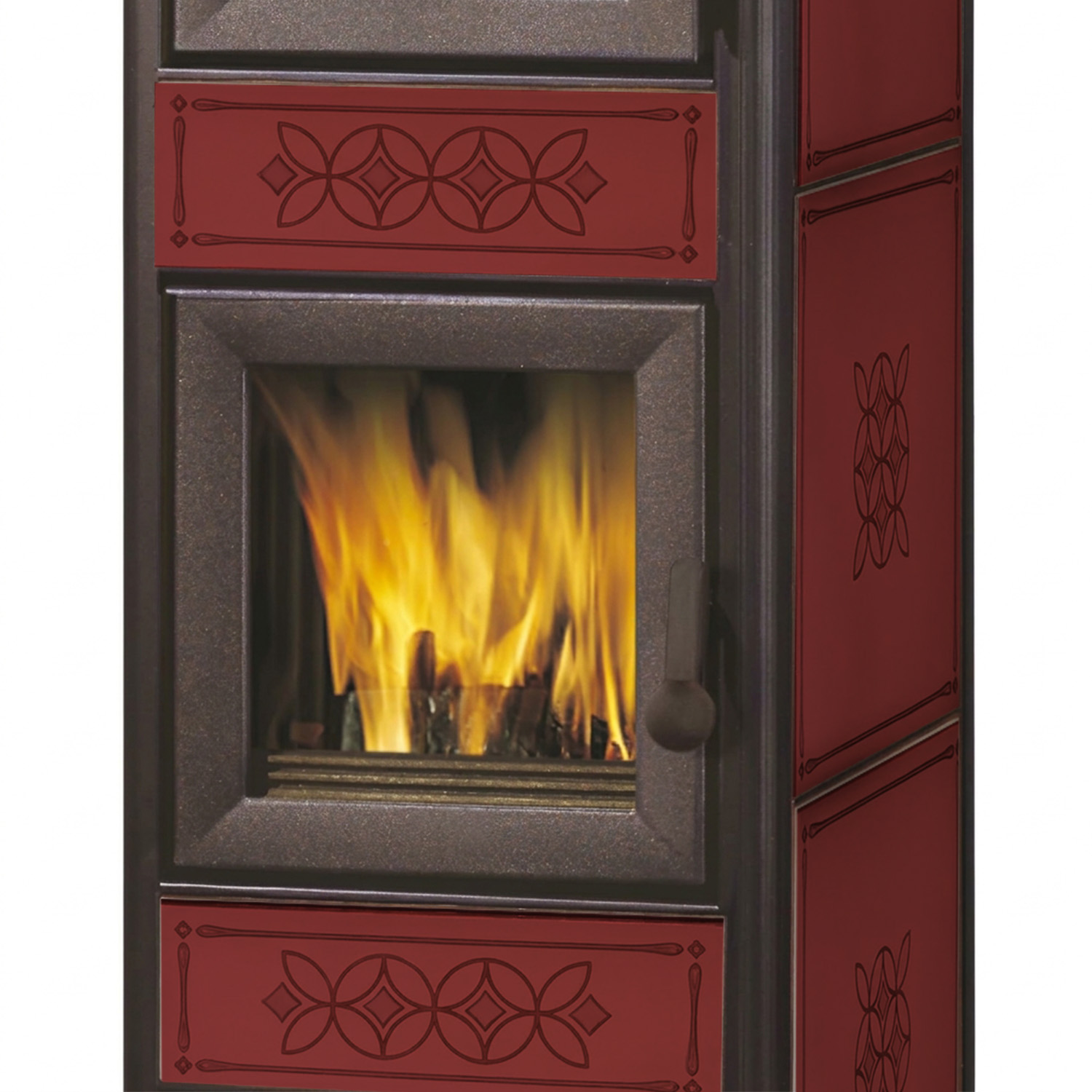 EK63 Decor C Evo Poêle à bois céramique bordeaux