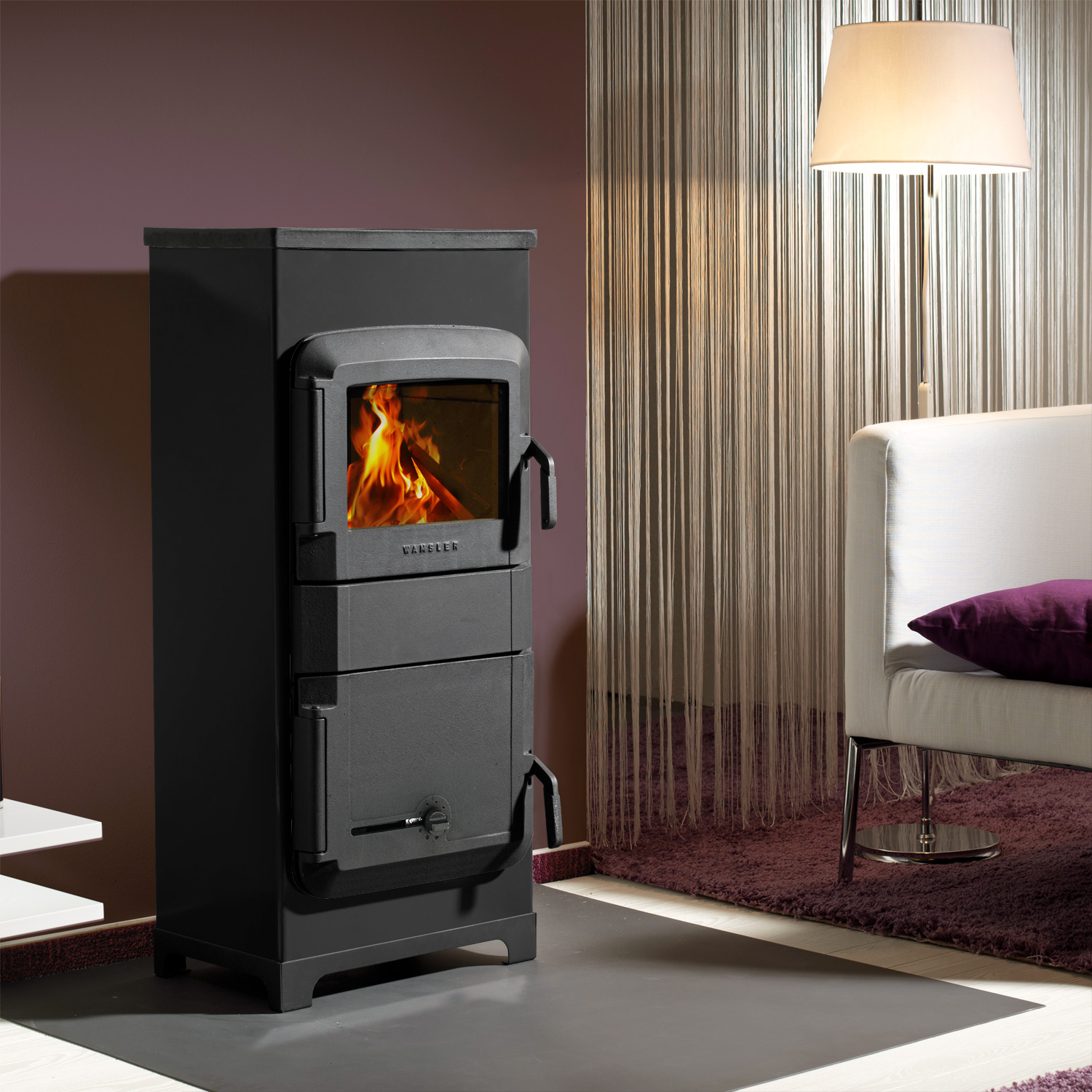 Wamsler RH-8 A/D Poêle d'atelier Acier Noir / Automatique à combustion continue