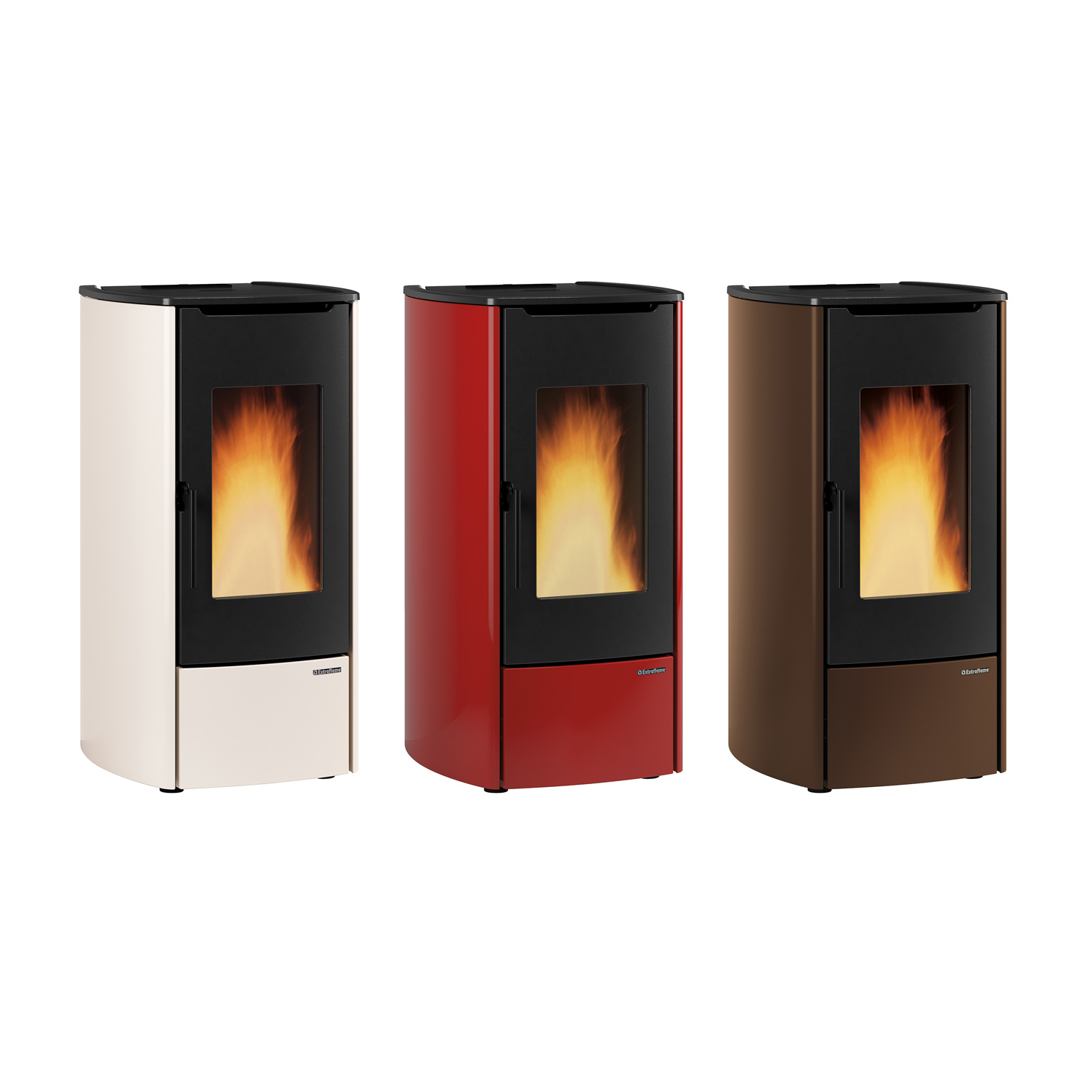Extraflame Marina Idro H11 poêle à granulés bouilleur acier bronze Extraflame Marina Idro H11 poêle à granulés bouilleur acier bronze