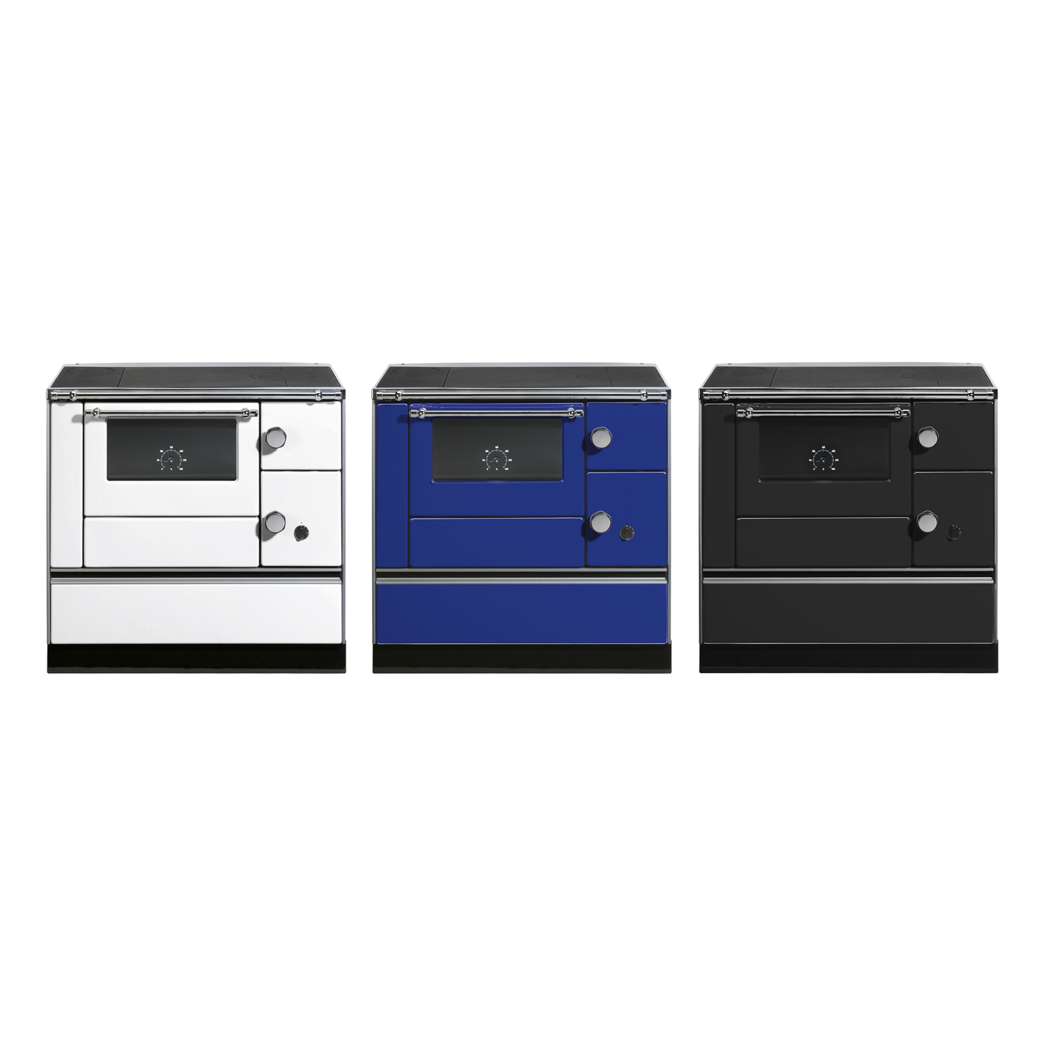 Wamsler K 176 A 90 Poêle de cuisine en acier noir, compartiment de cuisson à gauche.