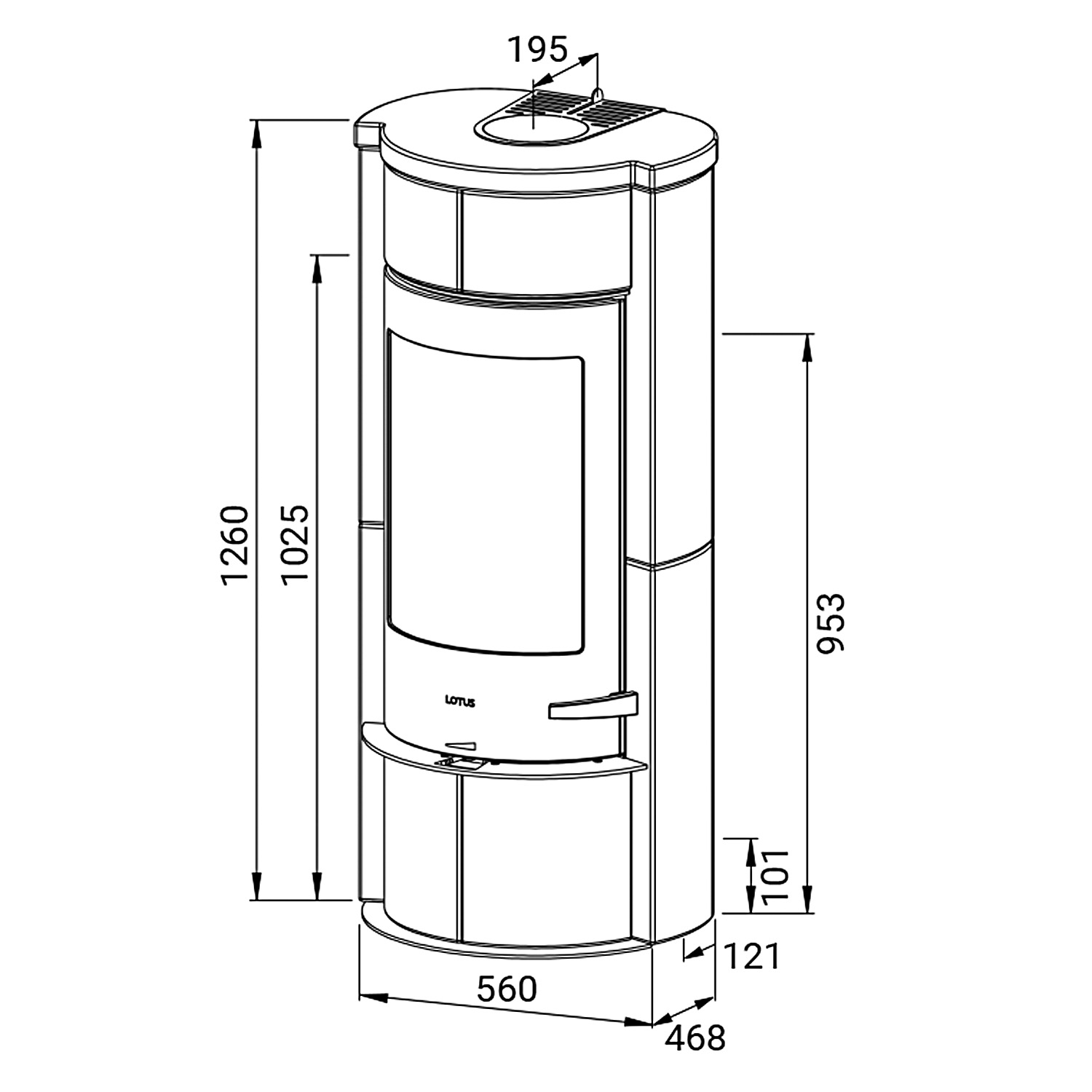 Lotus Prestige M poêle à bois gris pierre ollaire, incl. PowerStones, DIBt