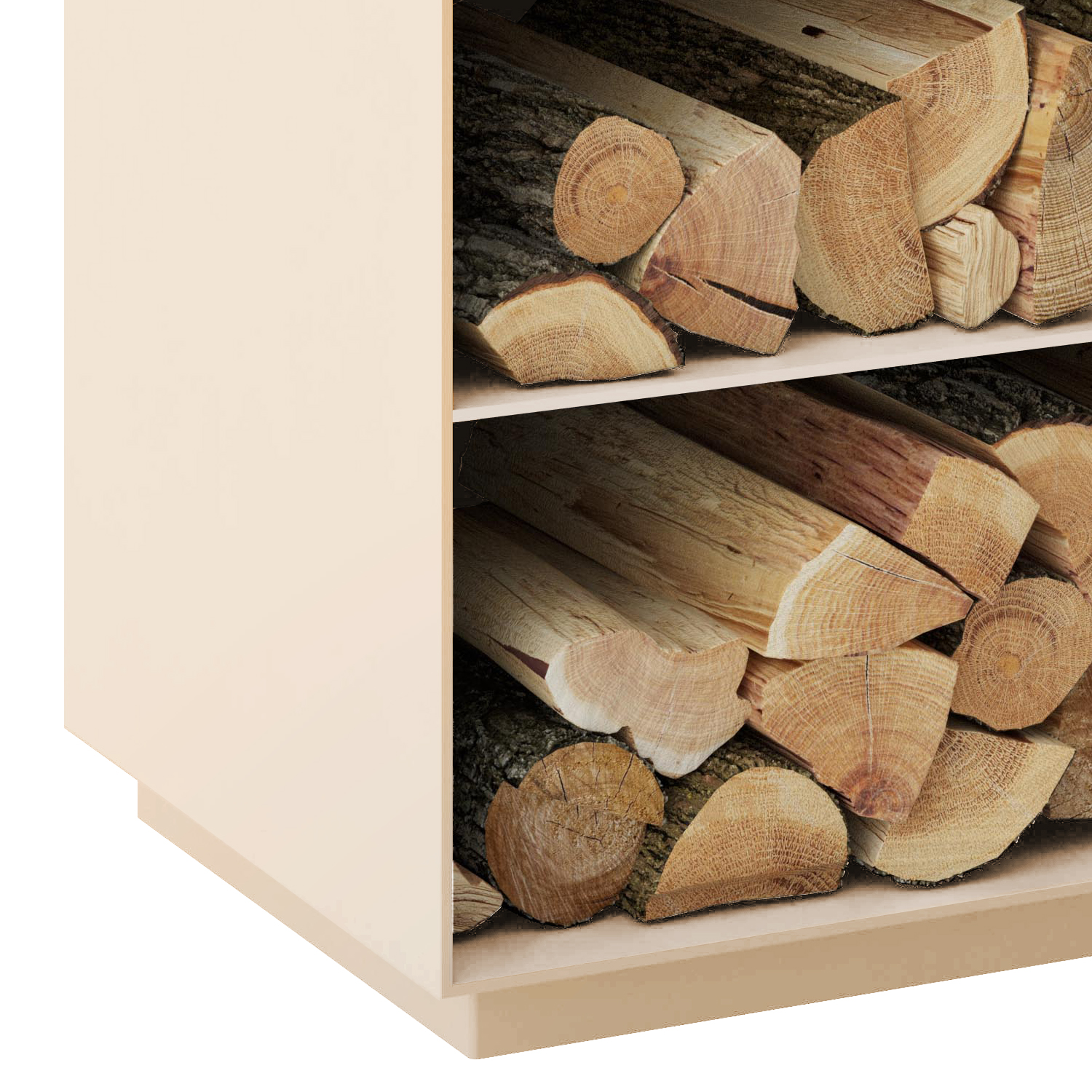 Spartherm compartiment range-bûches pour Passo XS latéral gauche Perle