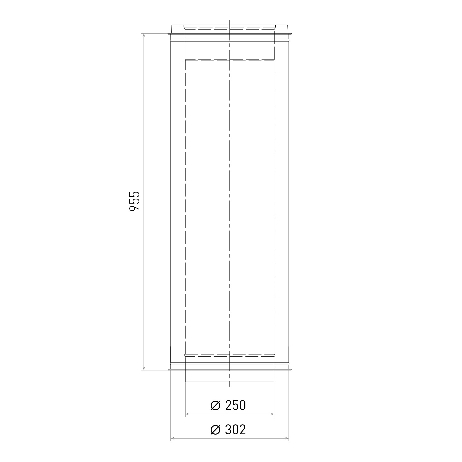Opsinox conduit de cheminée en acier inoxydable 250 mm élément de longueur B1000