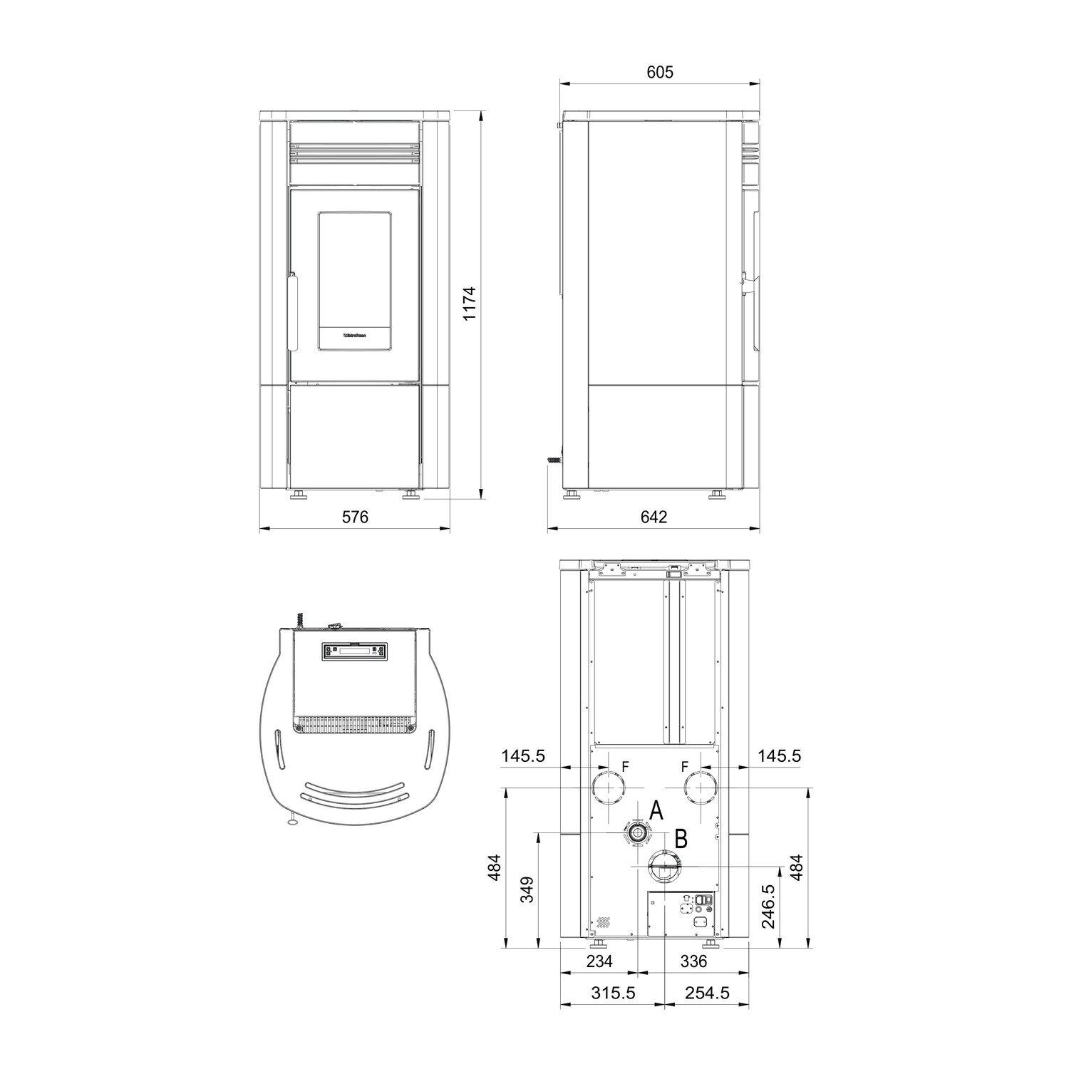 Extraflame NORIS PLUS - Taupe Mat poêle à granulés EVOLUTION LINE