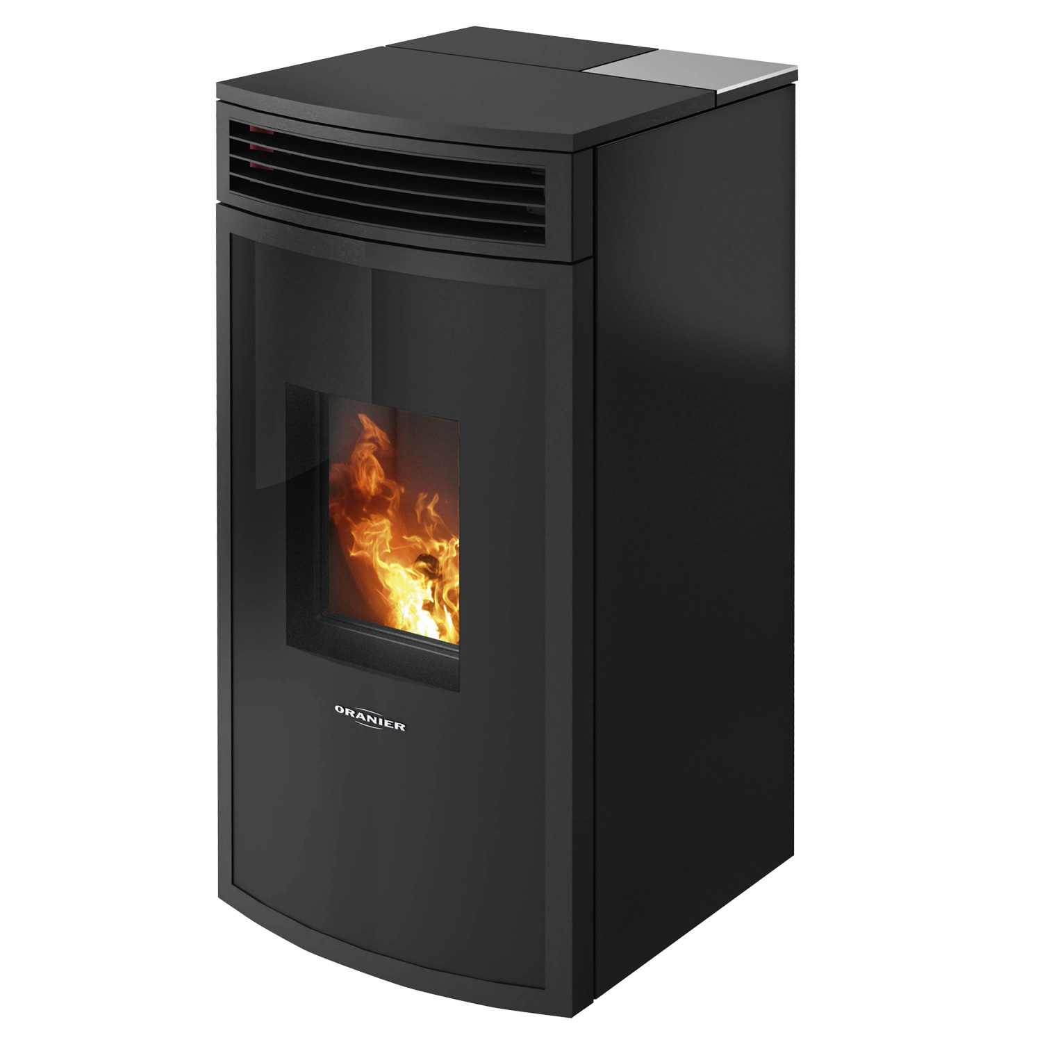 Oranier Neta poêle à granulés en acier noir, évacuation des fumées par le haut