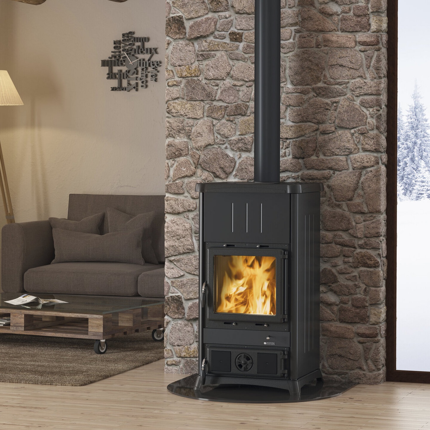 La Nordica FEDORA.16 STEEL - Anthracite Noir poêle à bois