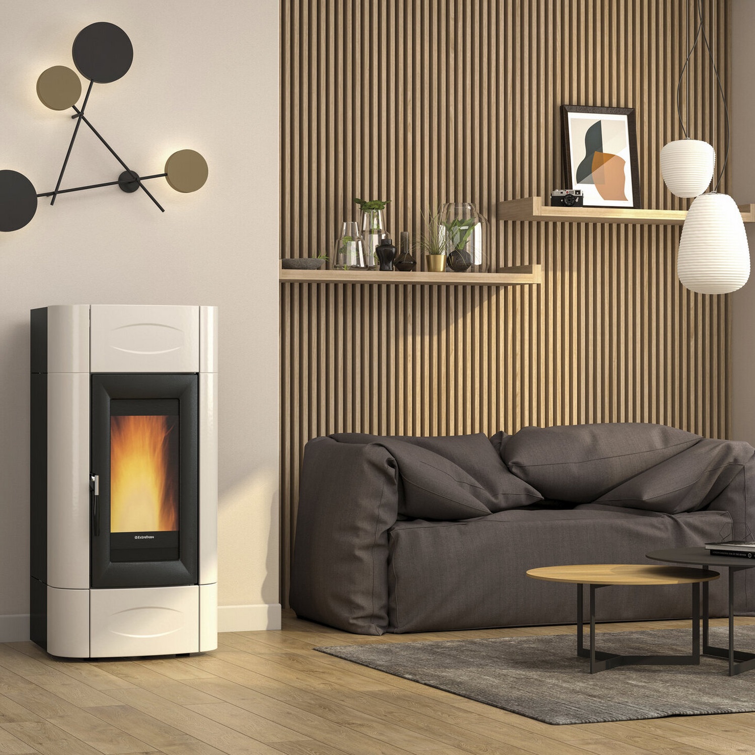 Extraflame ISIDORA IDRO H20 5.0 EVO - Ivoire poêle à granulés bouilleur EVOLUTION LINE