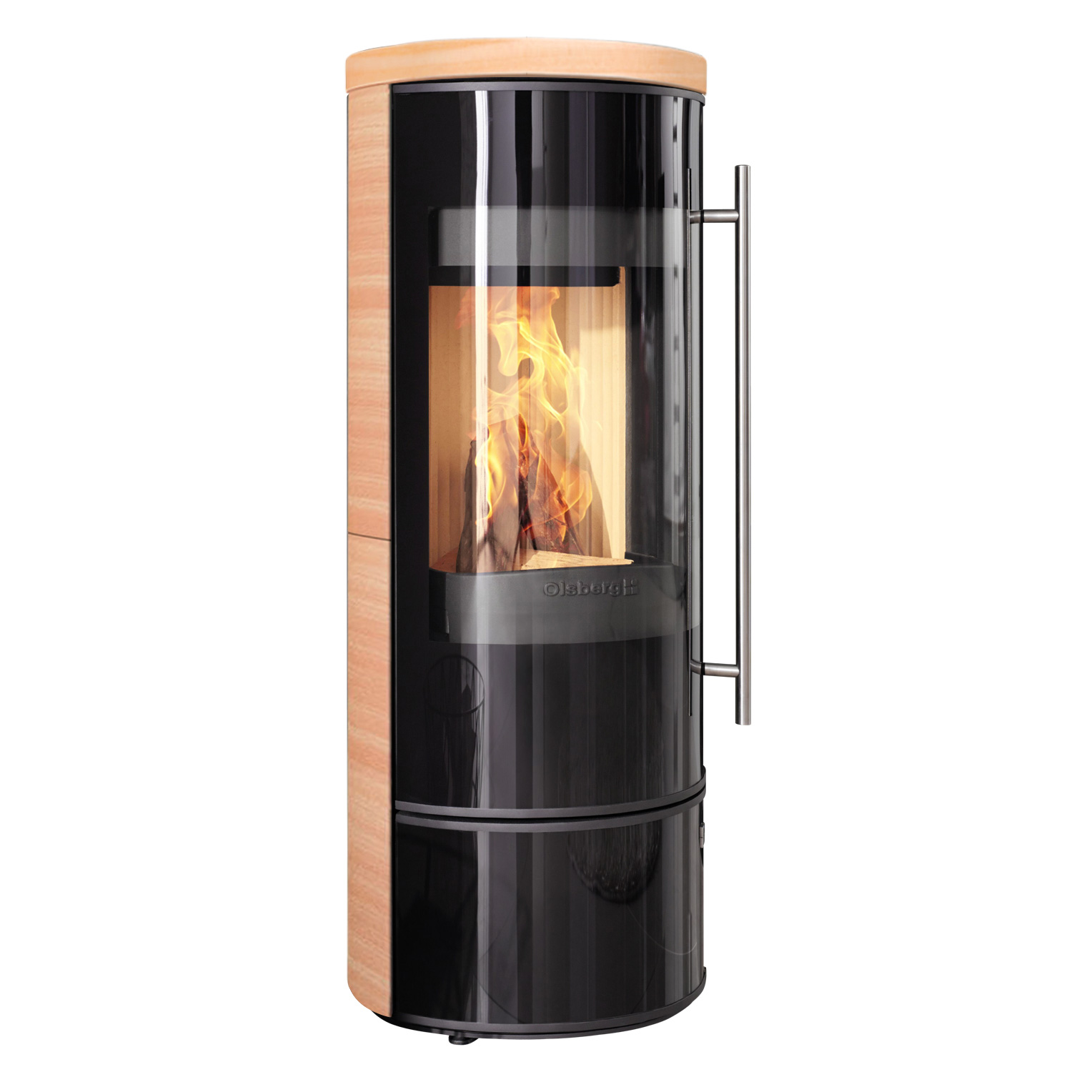 Olsberg Tipas Compact III Poêle à bois Acier Noir / Céramique Caffe Coretto