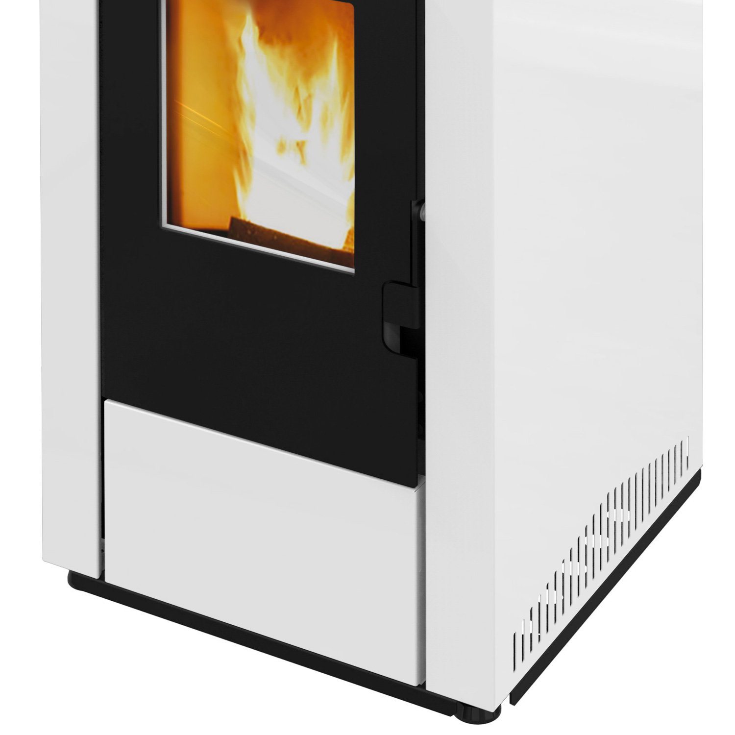 Wamsler WPO 7 Poêle à granulés Acier Blanc, côtés droits