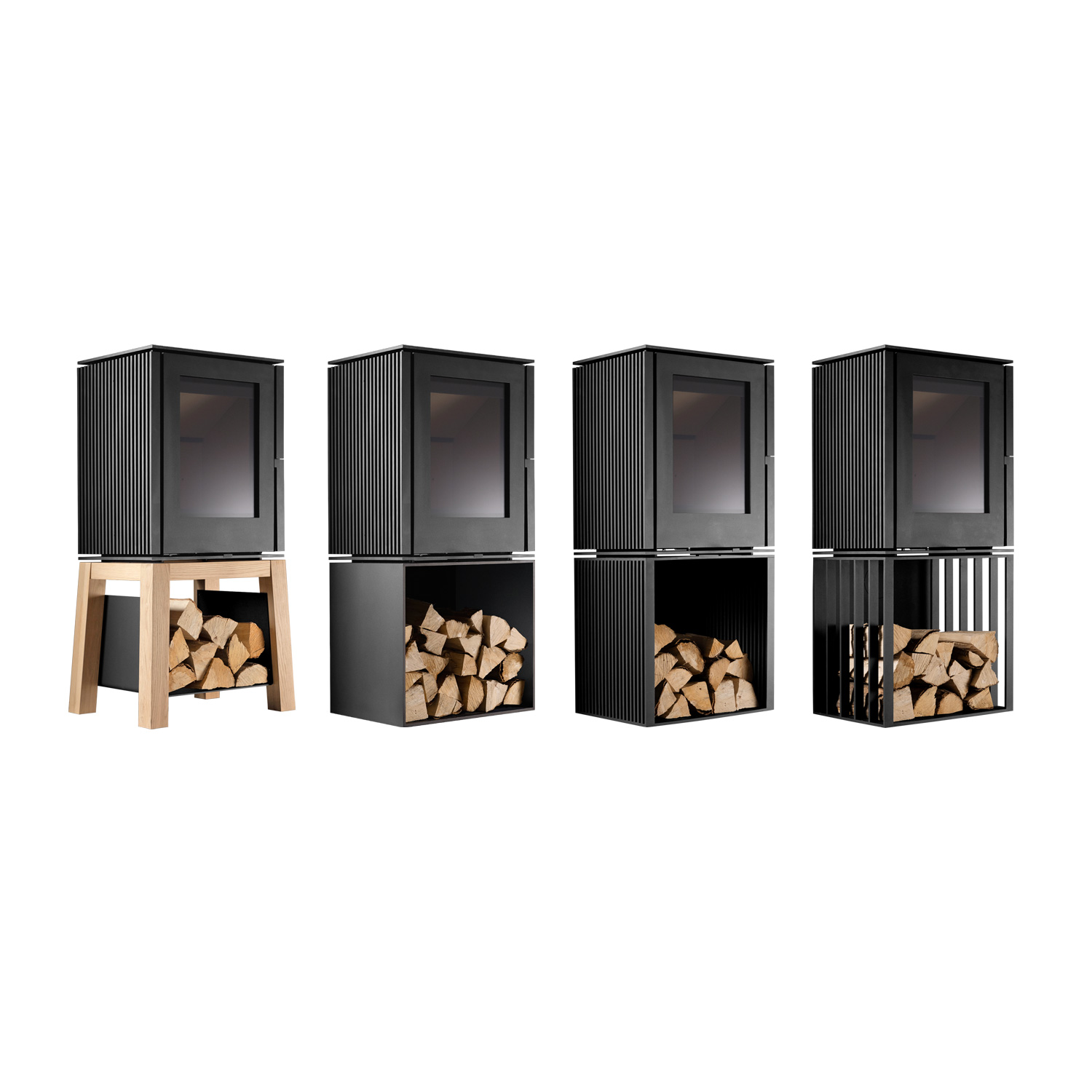 Schmitzker Cuby poêle à bois avec socle en bois