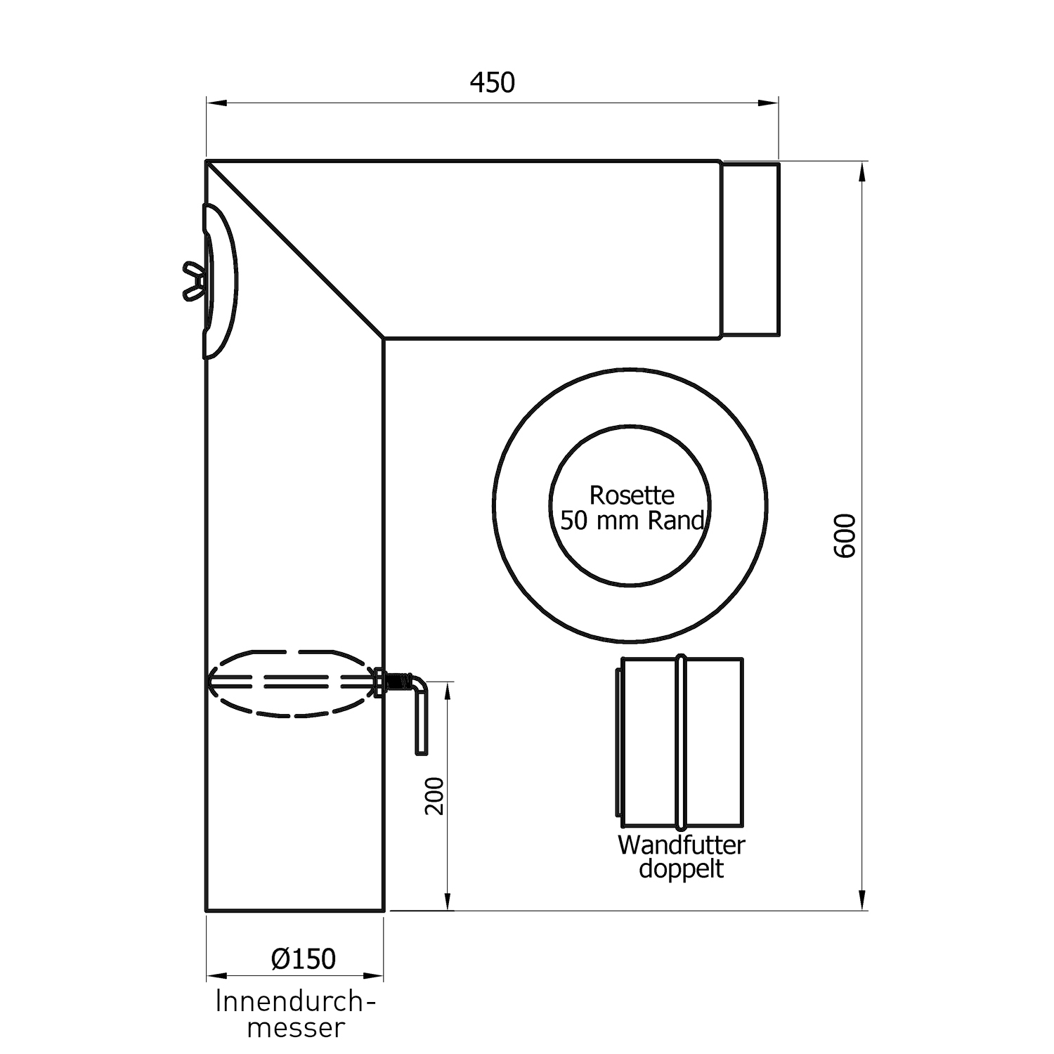 Raik Basic Set de coude de tuyau de fumée 150mm gris fonte 2-pièces – rectangulaire pour tuyau de fumée / conduit de fumée Raik Basic Set de coude de tuyau de fumée 150mm gris fonte 2-pièces – rectangulaire pour tuyau de fumée / conduit de fumée