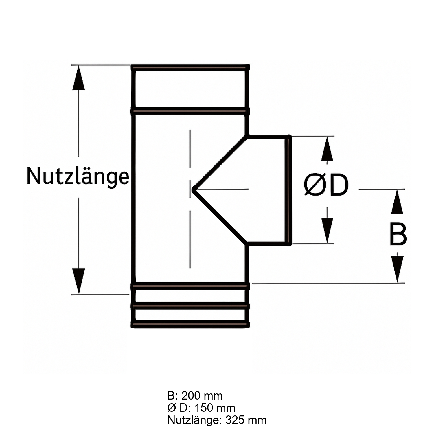 Schiedel PRIMA PLUS raccord de porte de nettoyage rond Ø180 mm simple paroi mat