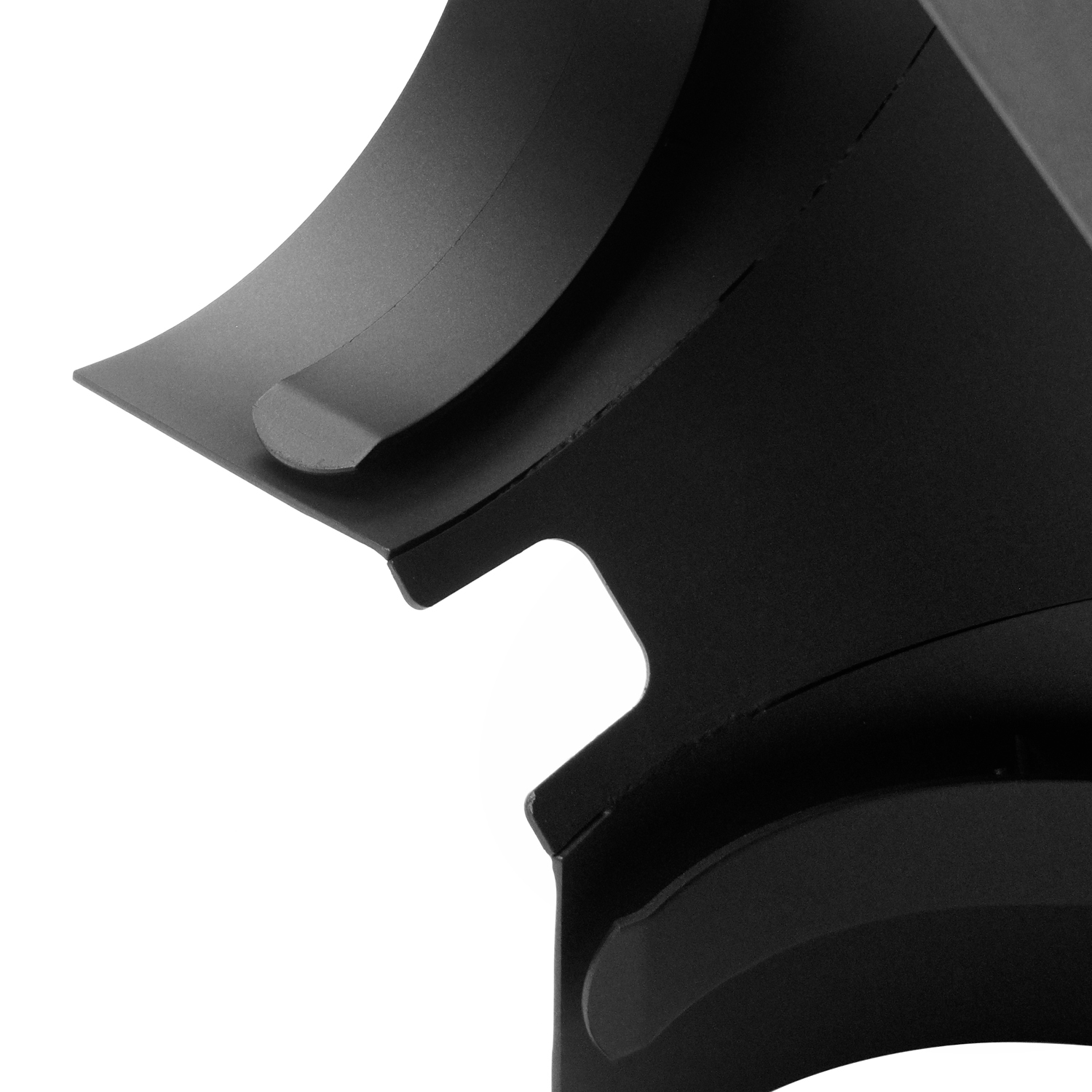 Coude de conduit de fumée / Tuyau de poêle 180mm - Écran thermique latéral 90° noir