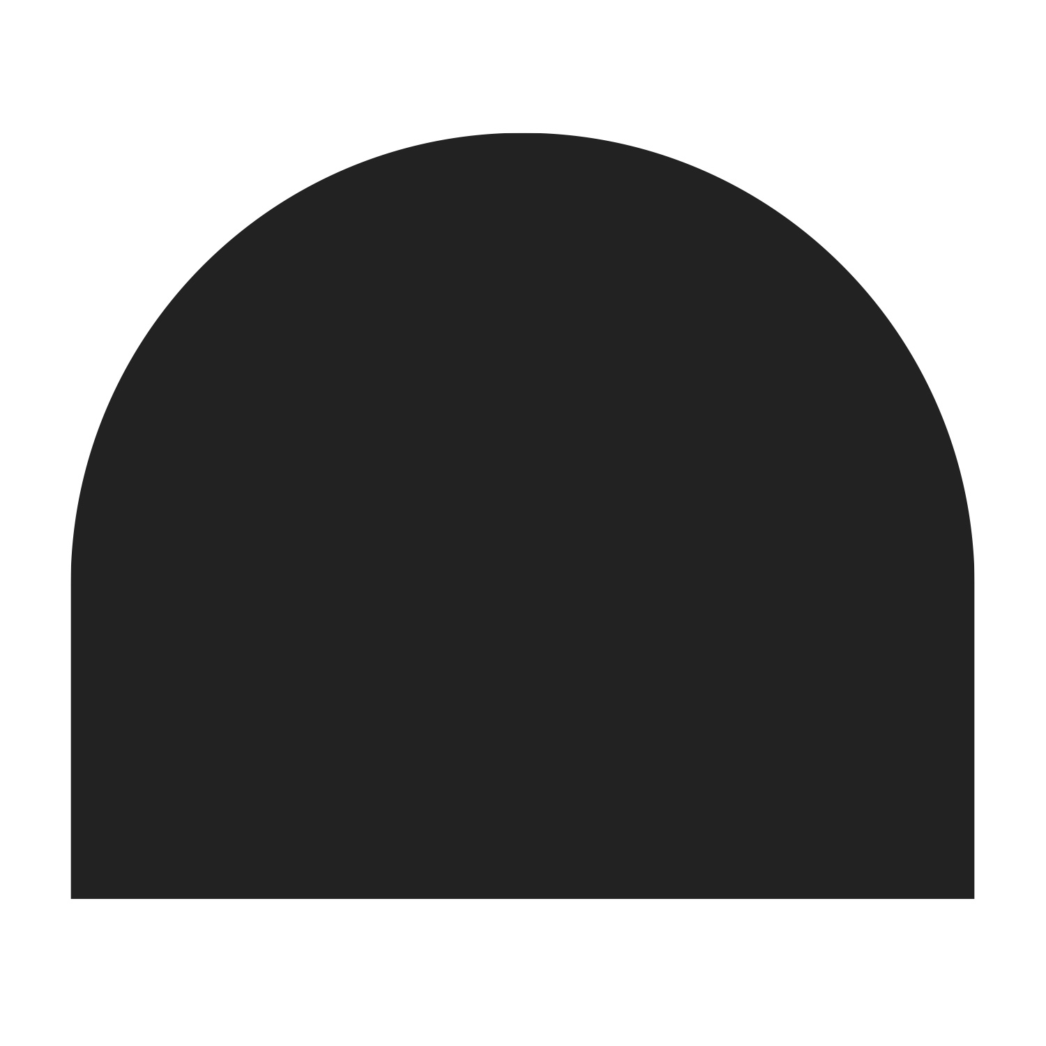 Plaque de sol Raik B3 demi-ronde noire thermolaquée 1000 x 1200 mm