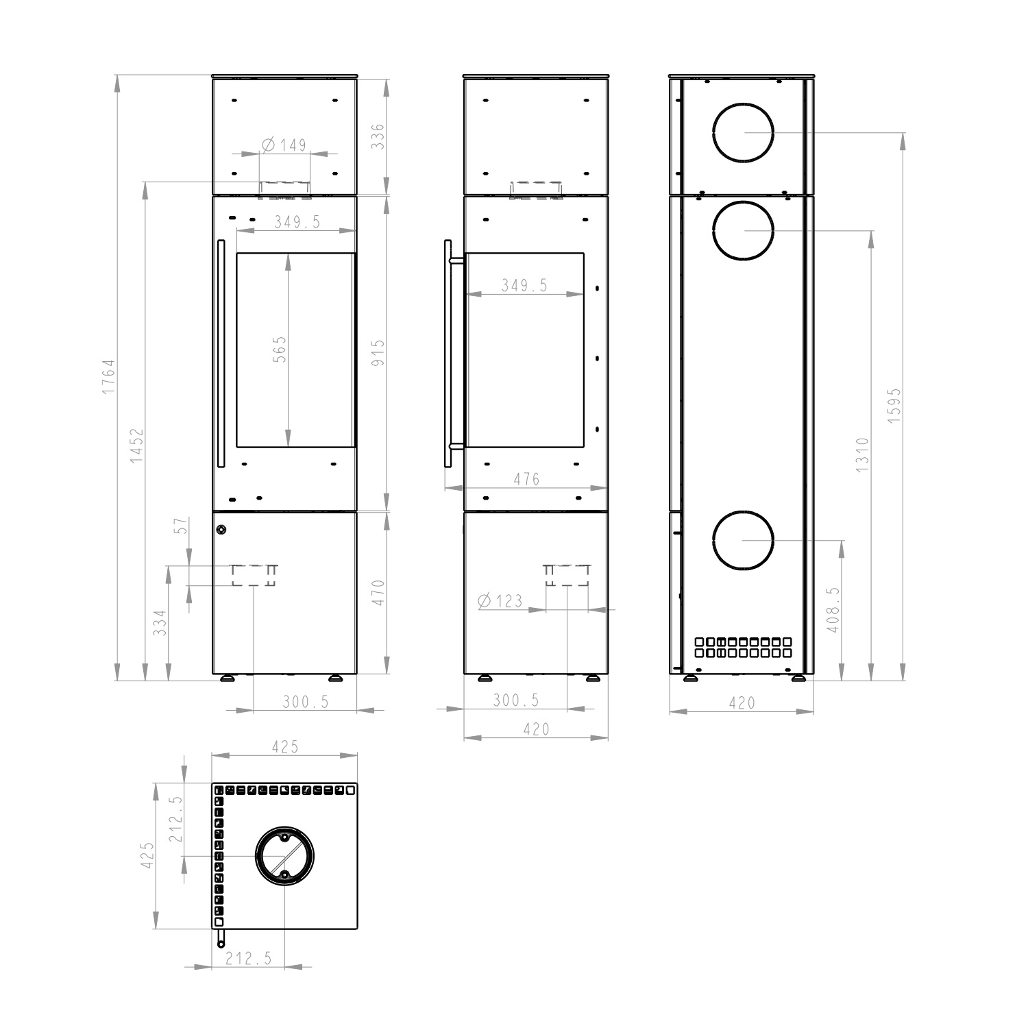 Olsberg Ipala Smart Compact poêle à bois avec ouverture de porte à gauche et module PowerBloc!