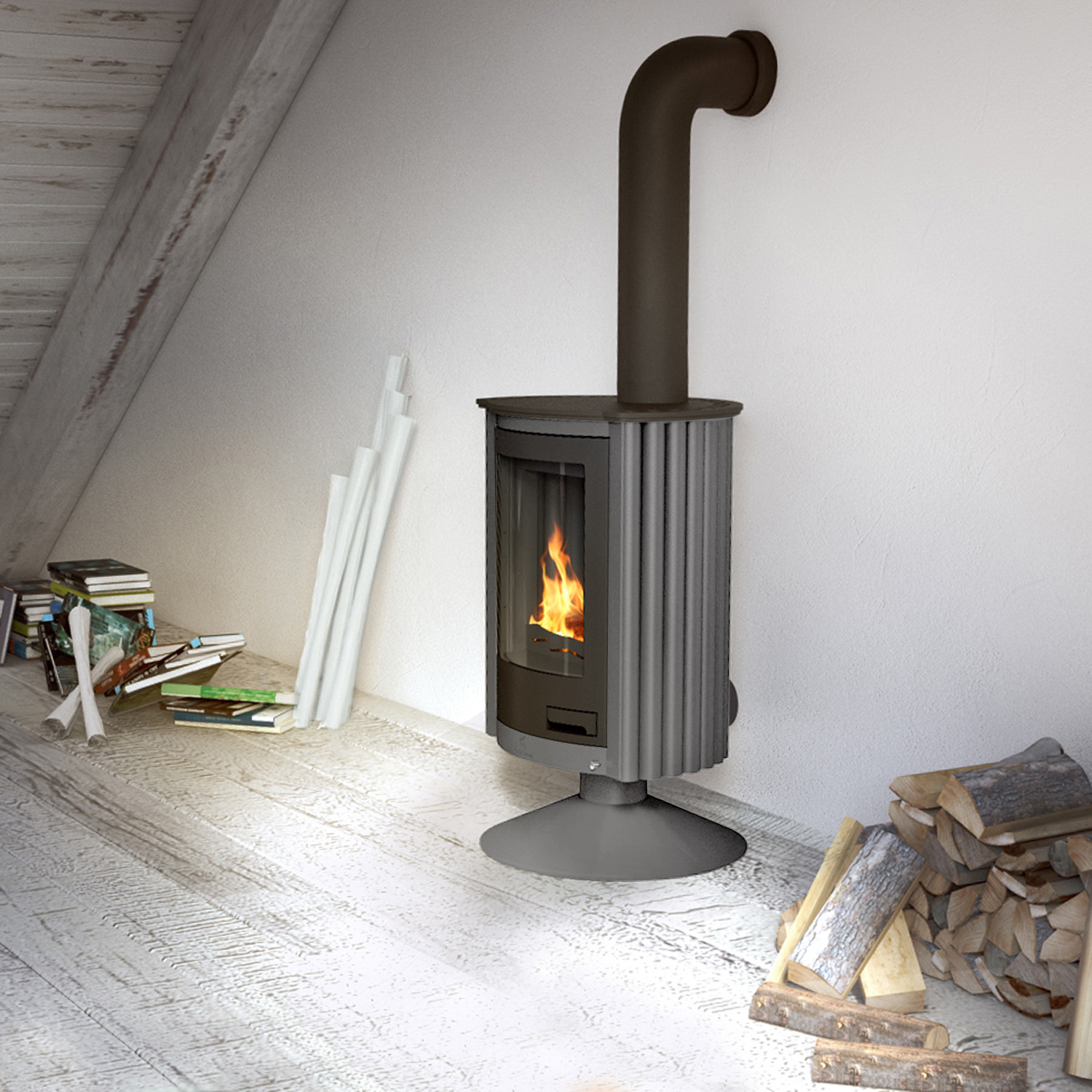 Poêle à air chaud Masterflamme Piccolo II Gris