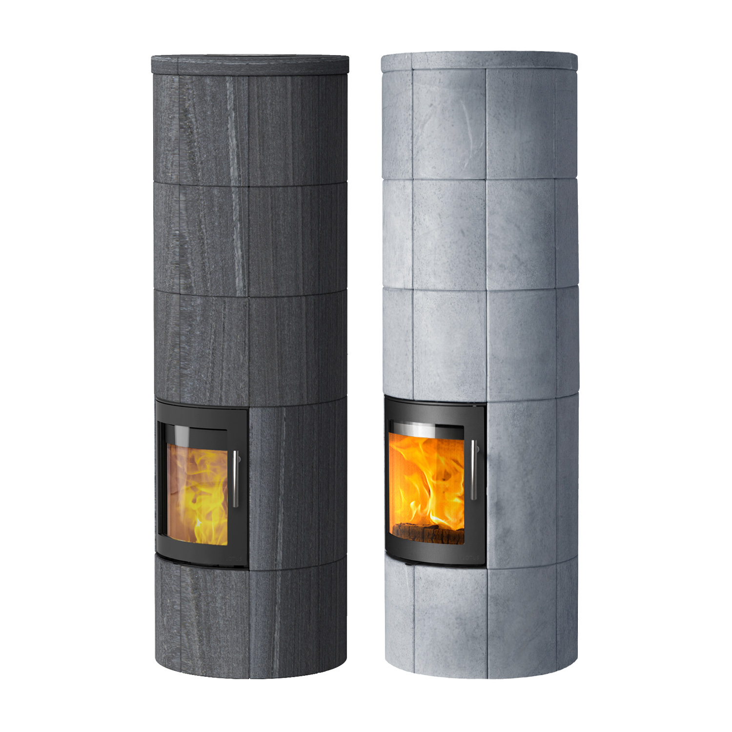 Poêle à bois Lotus M3 Noir / Pierre ollaire, évacuation des fumées par le haut