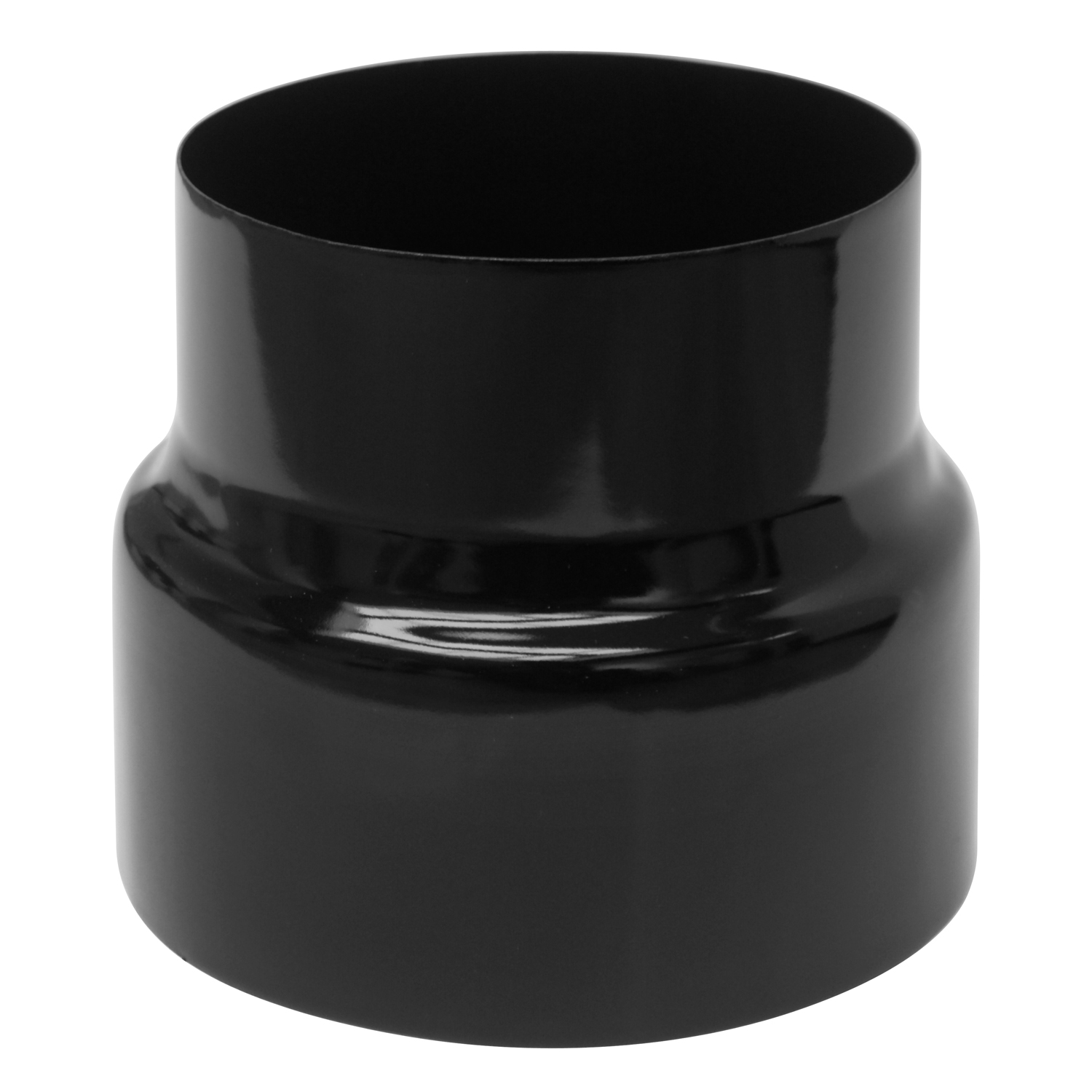 Réduction de tuyau de poêle / conduit de fumée émaillé Raik 150mm - 130mm noir Réduction de tuyau de poêle / conduit de fumée émaillé Raik 150mm - 130mm noir
