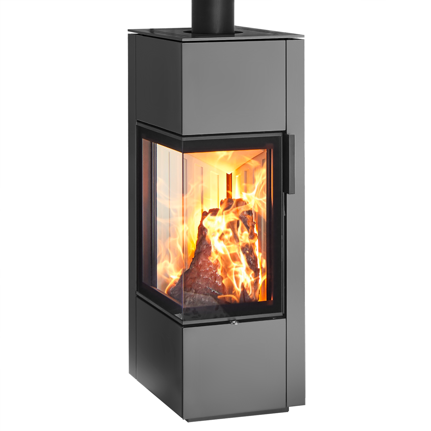 Spartherm Piko S acier Poêle à bois Titane + 1 m³ de bois de chauffage gratuit