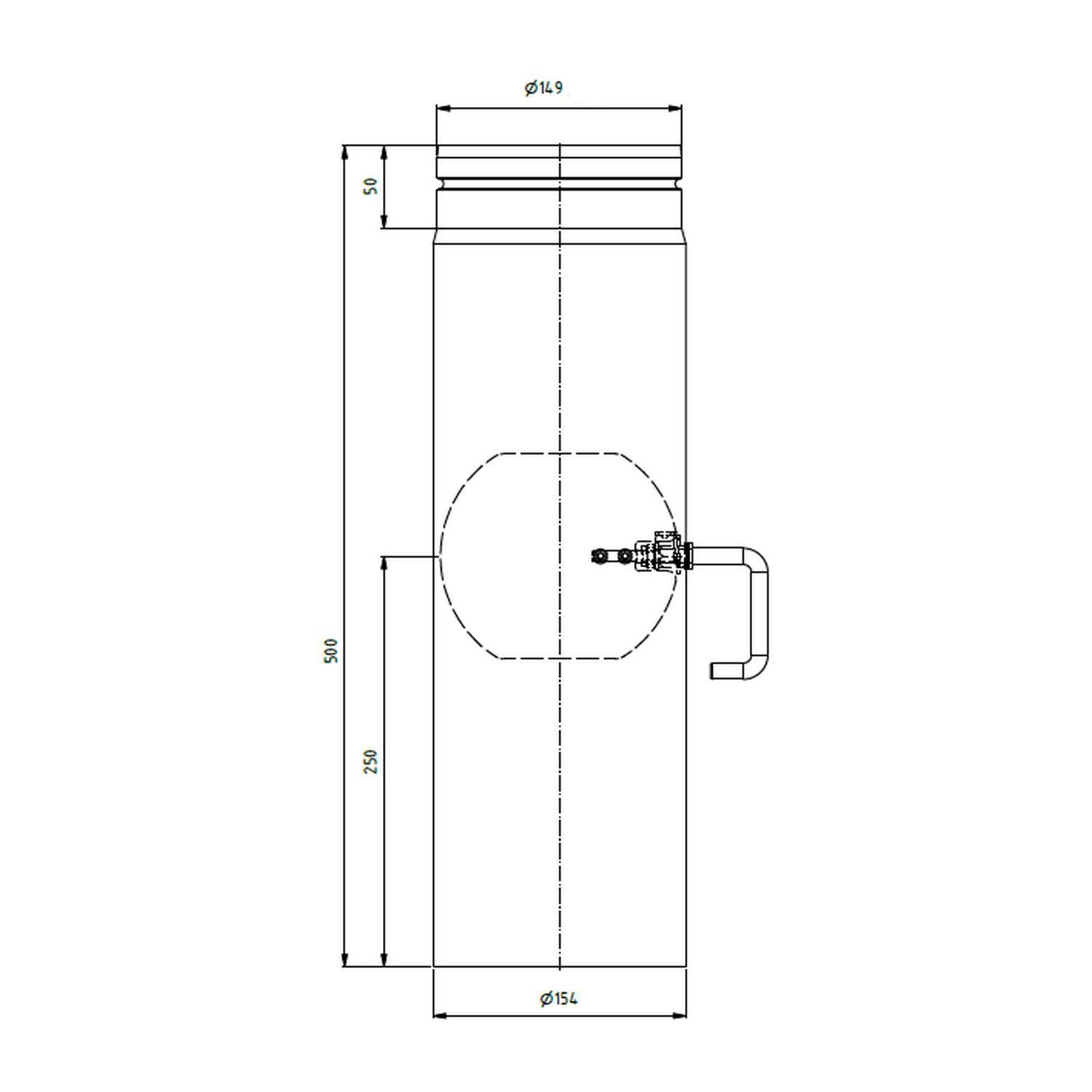Raik tuyau LS diamètre 150x500x2,00mm rétreint avec modérateur de tirage gris