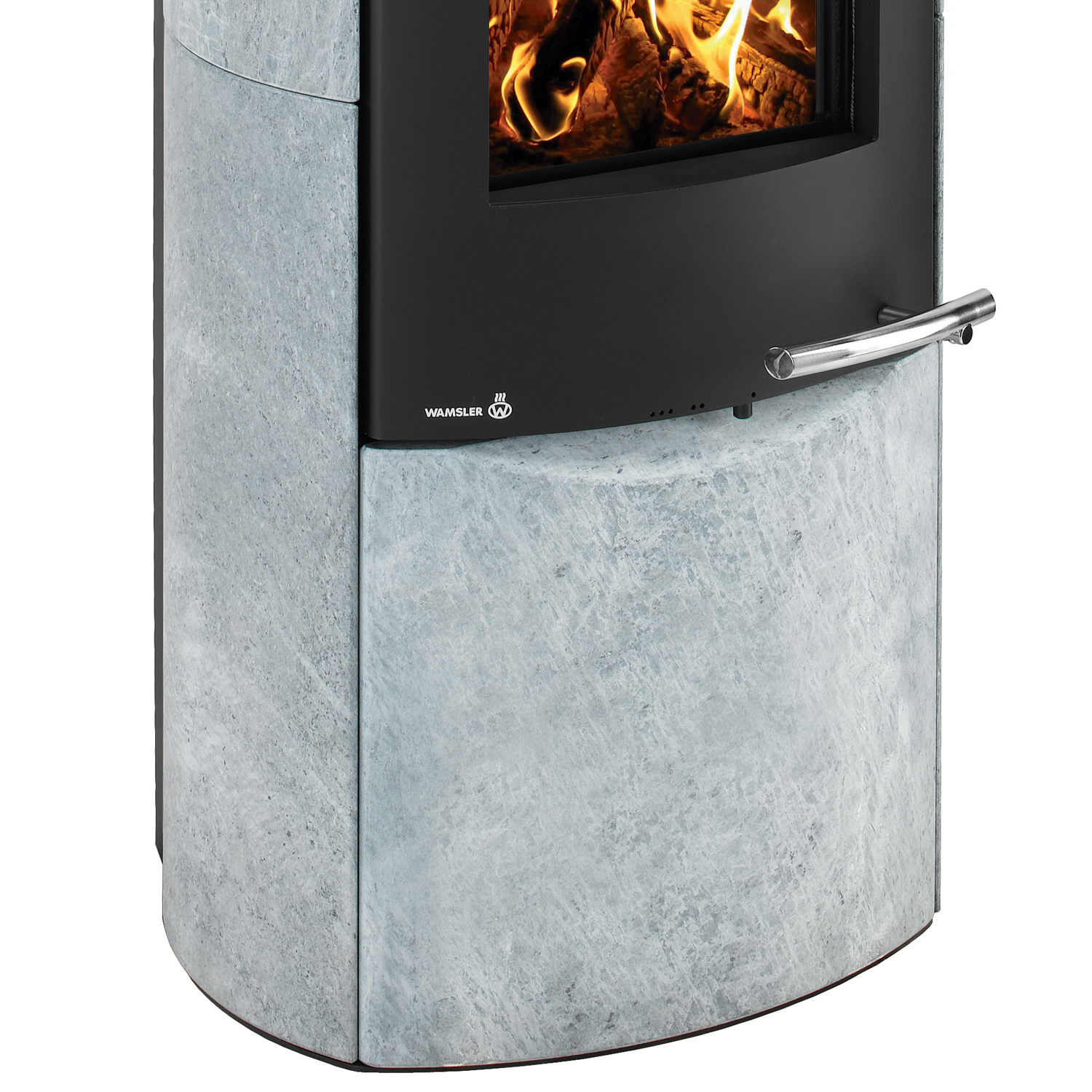 Wamsler Motho poêle à bois acier noir/ pierre naturelle