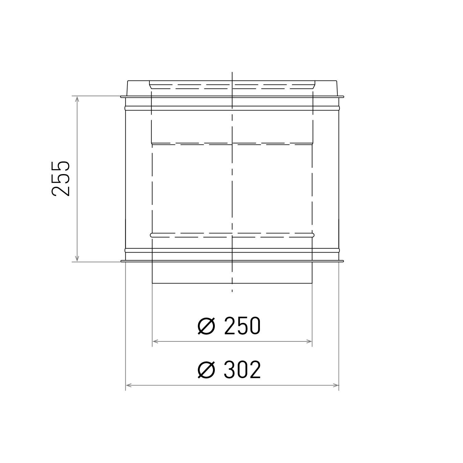 Opsinox conduit de cheminée en acier inoxydable 250 mm élément de longueur B300