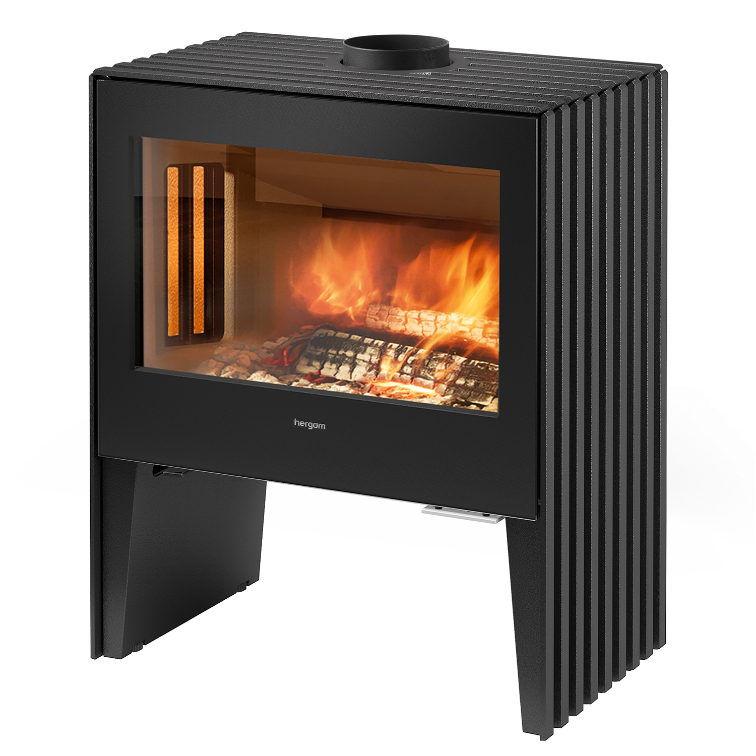 Poêle à bois Hergom Glance LV en fonte noire