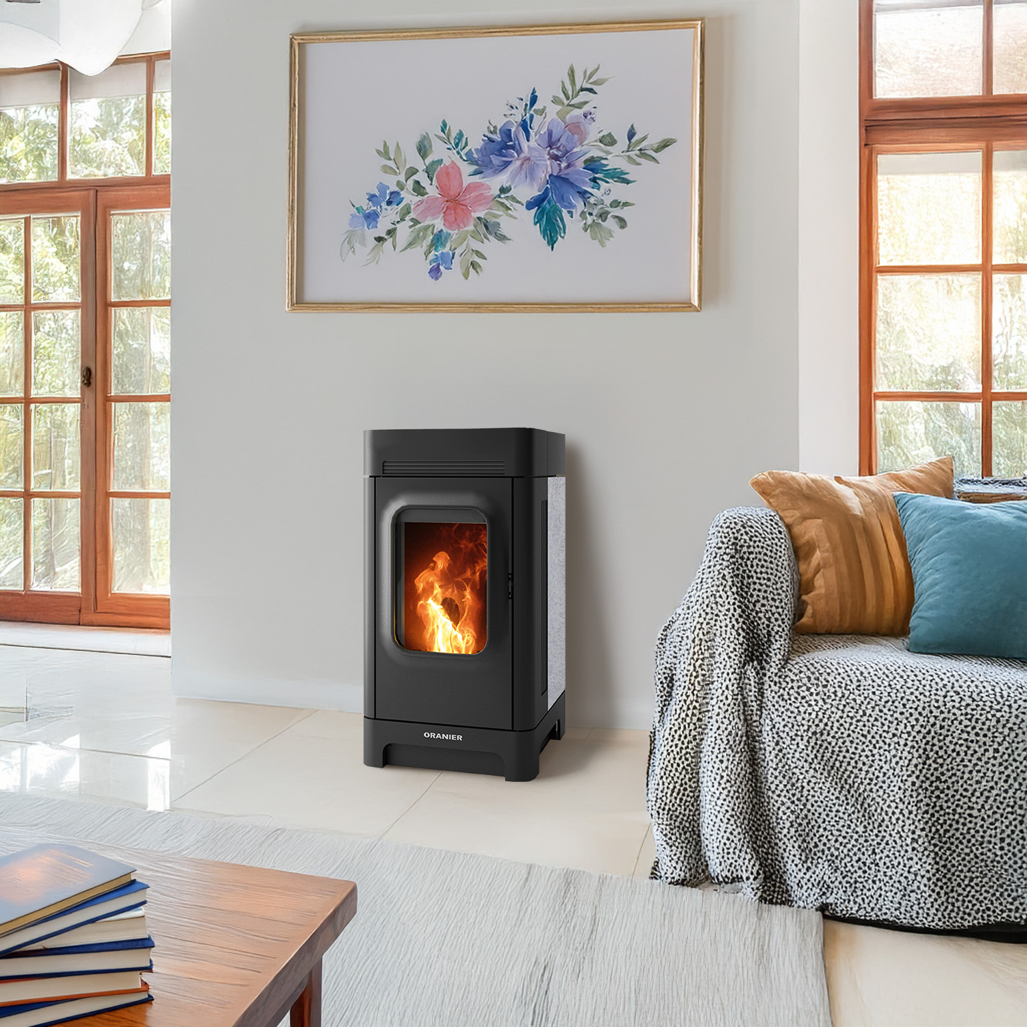 Oranier Calimo poêle à granulés pierre ollaire